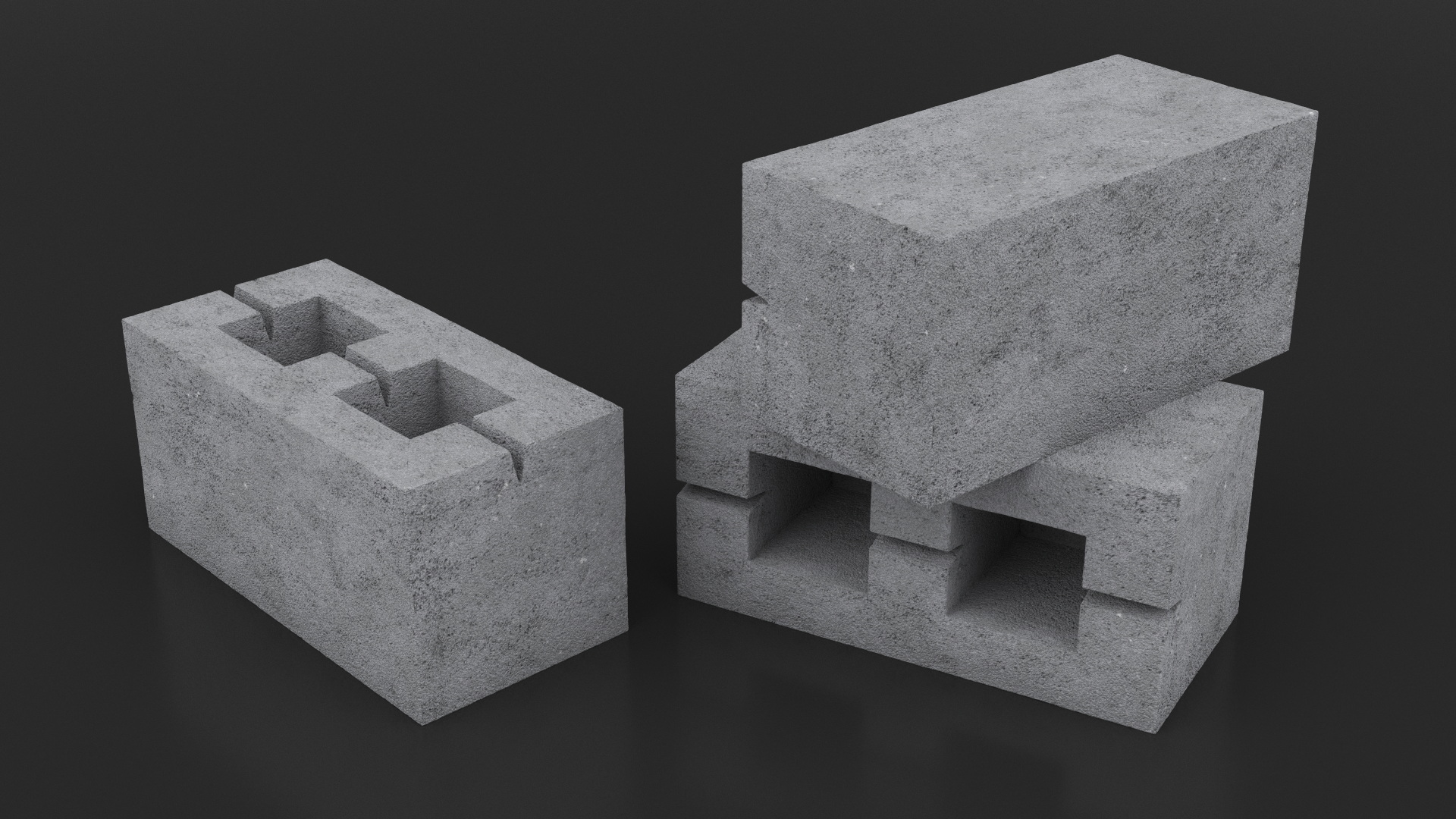 3D Hollow Concrete Brick