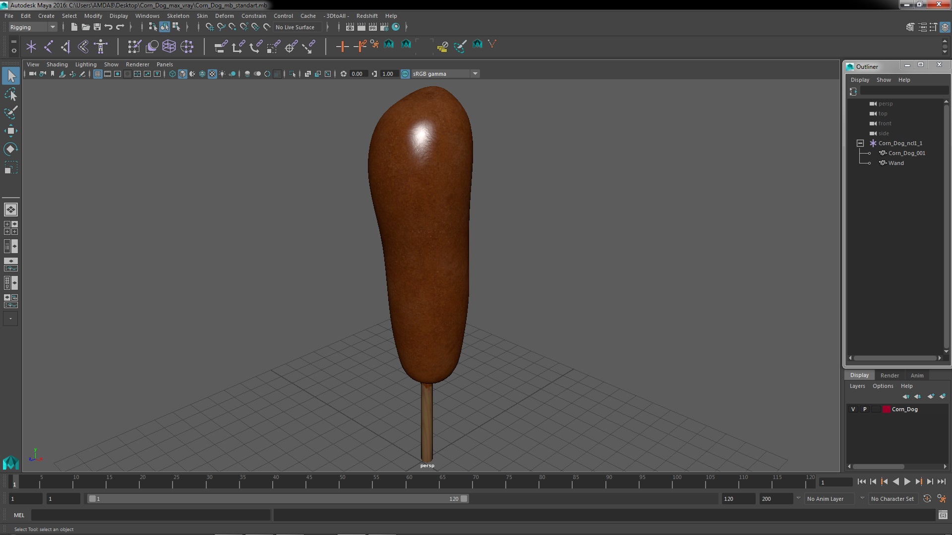 3D model Corn Dog