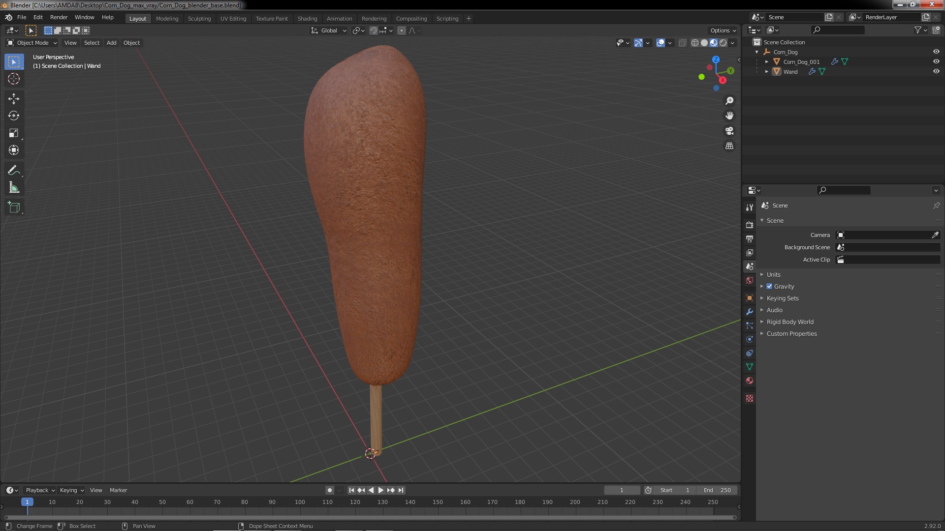 3D model Corn Dog