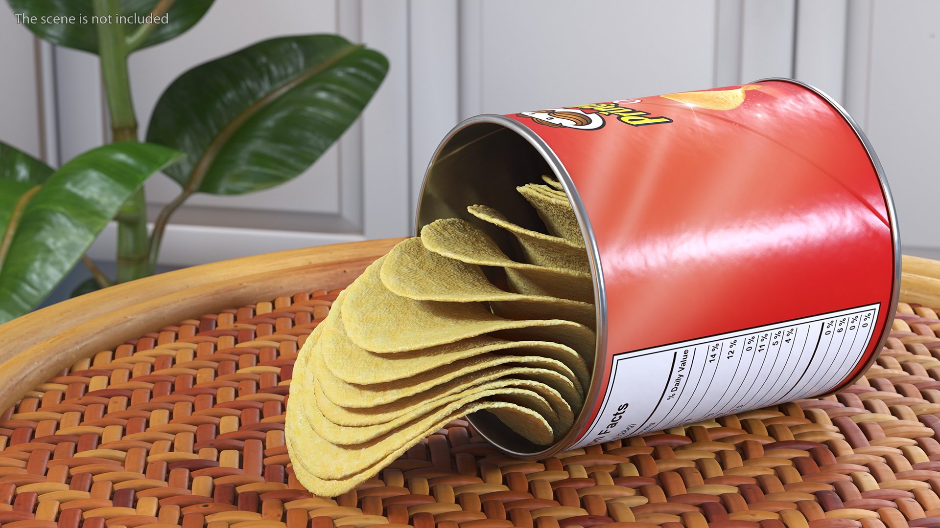 3D Opened Pringles Potato Chips Small Can model