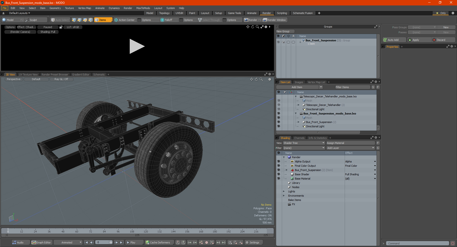 3D model Bus Front Suspension