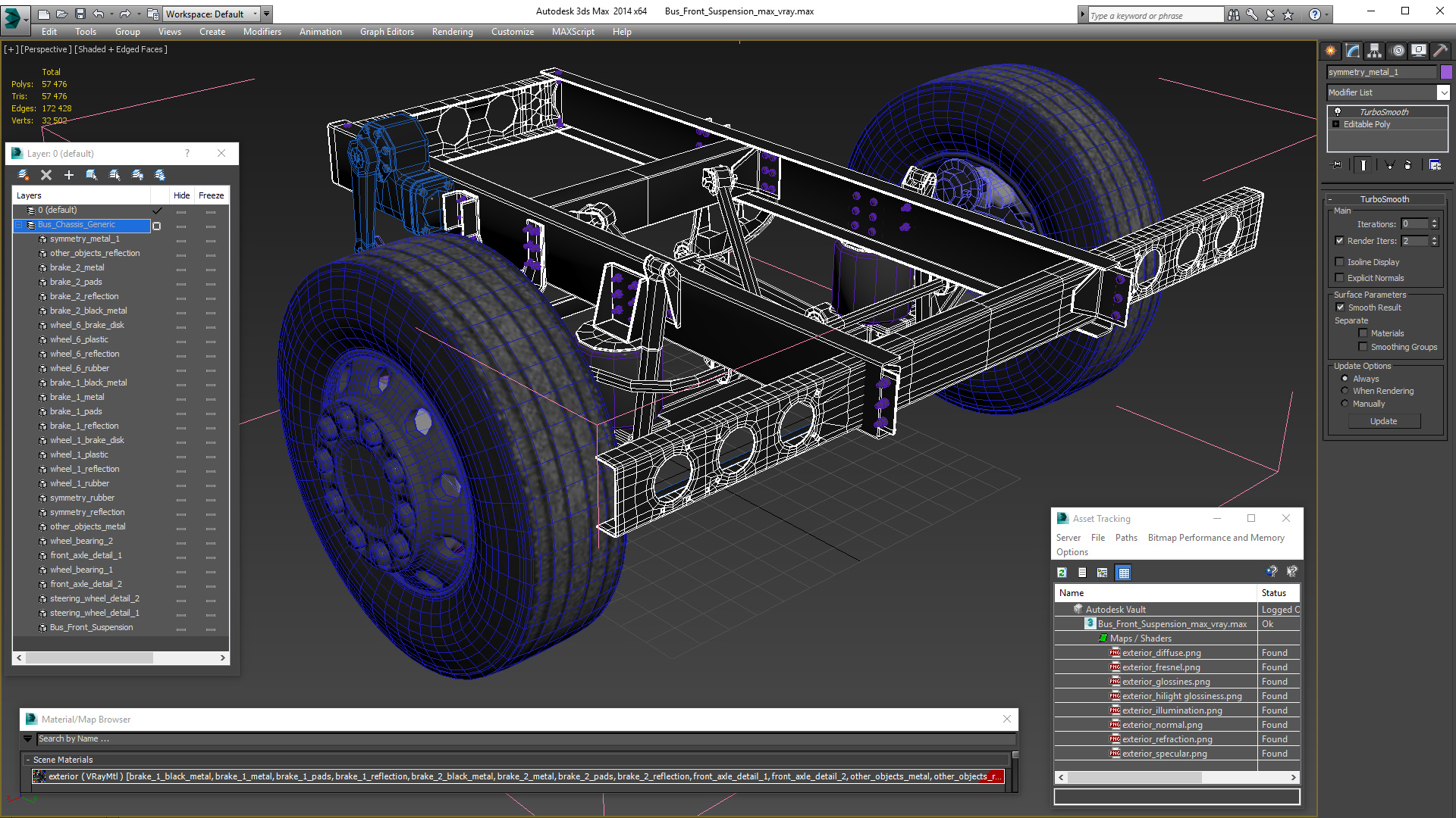 3D model Bus Front Suspension