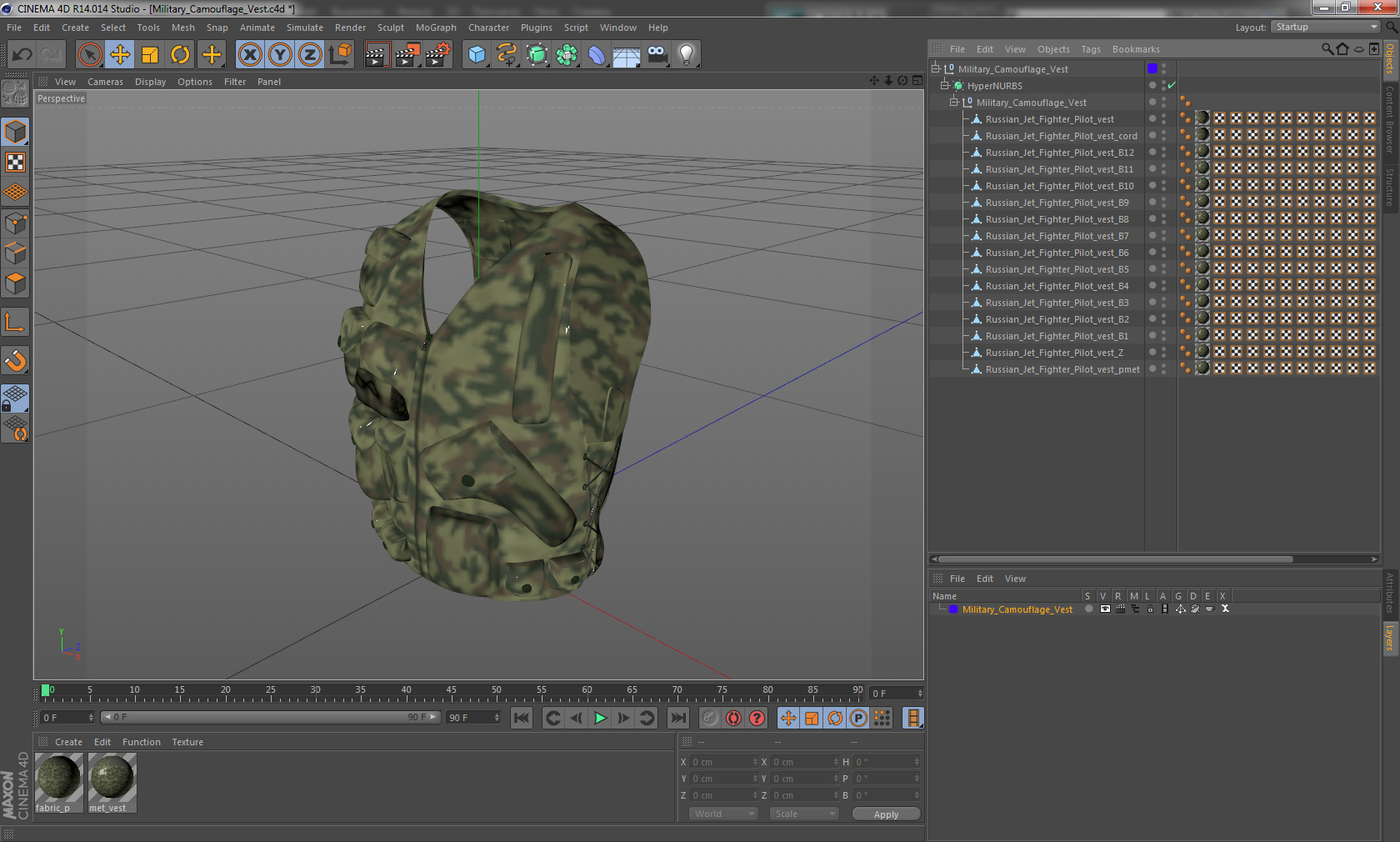 Military Camouflage Vest 3D model