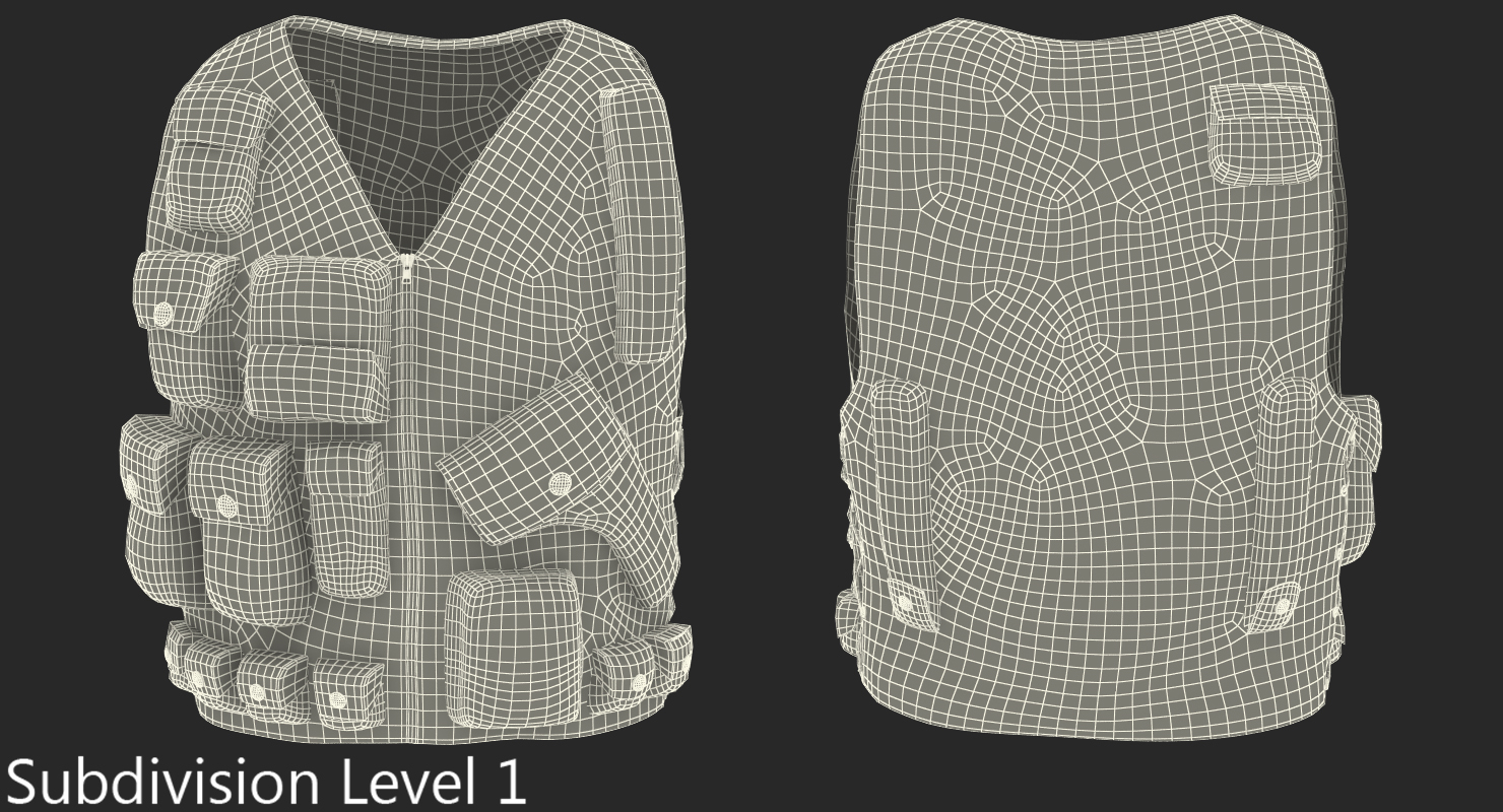 Military Camouflage Vest 3D model