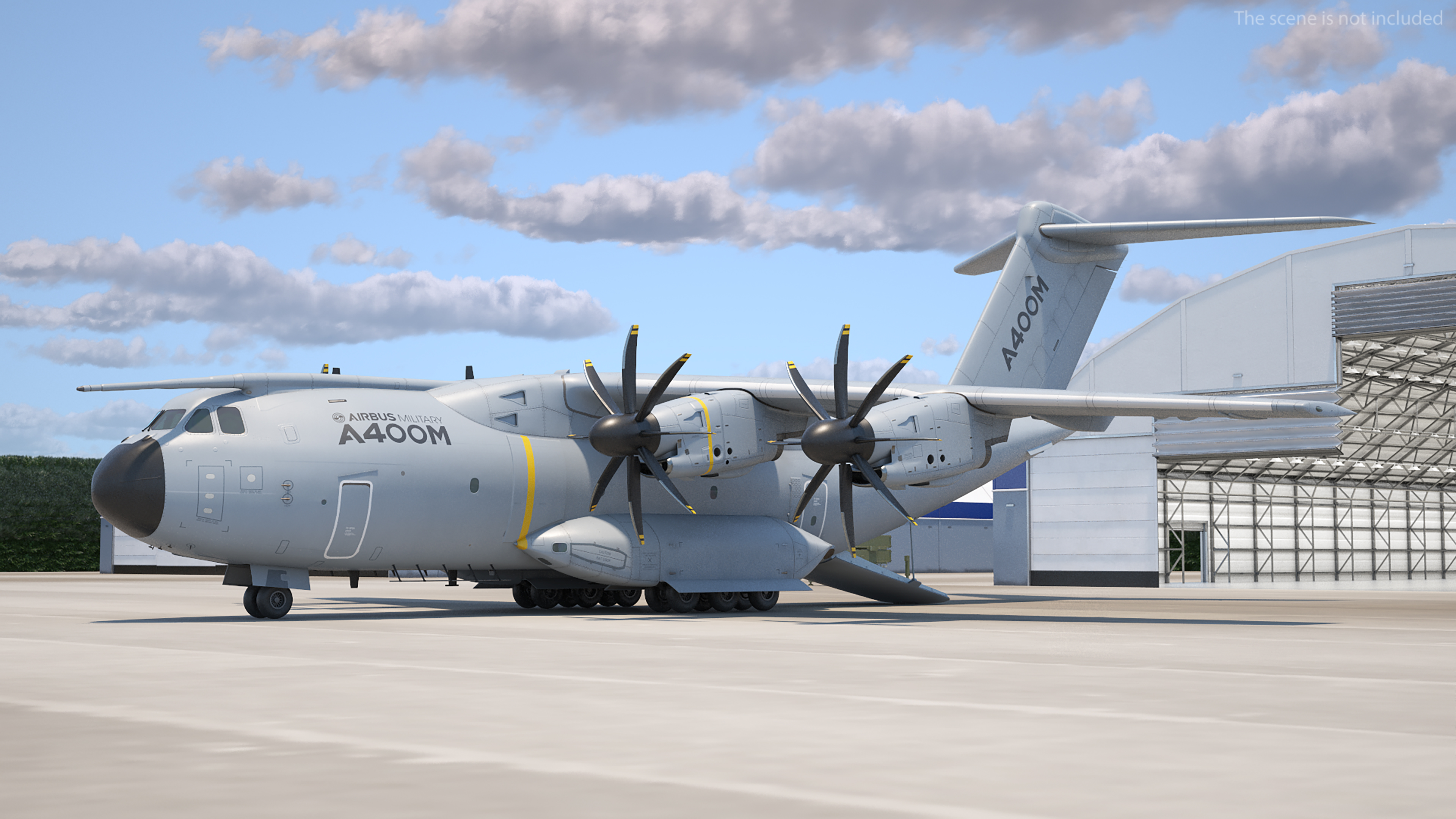 Humvee Inside an Airbus A400M Atlas Rigged 3D