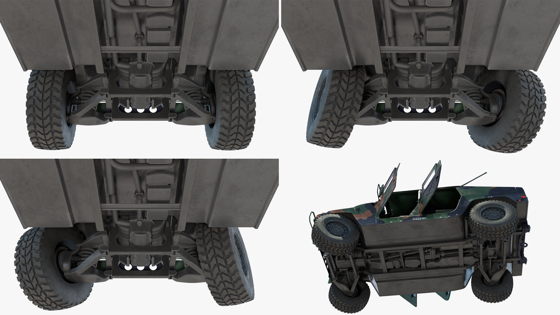 Humvee Inside an Airbus A400M Atlas Rigged 3D