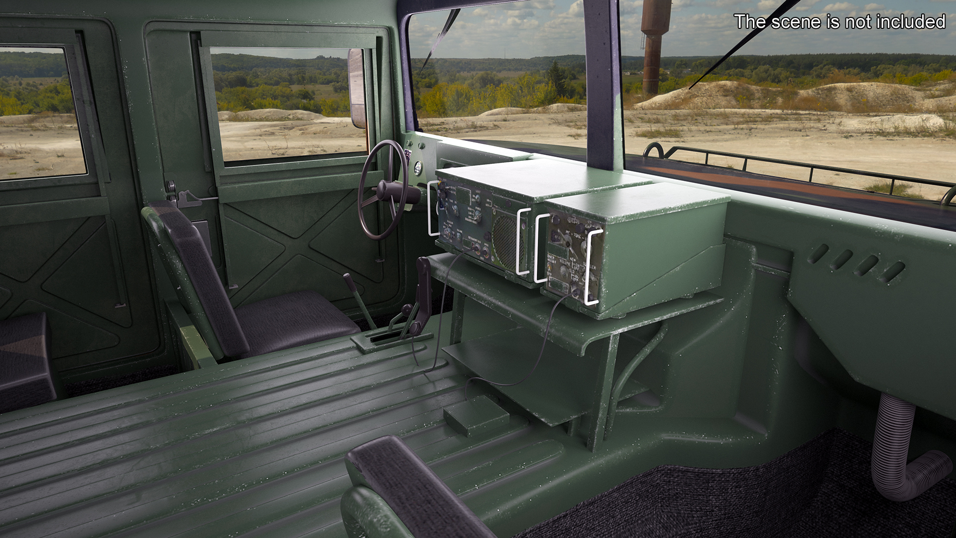 Humvee Inside an Airbus A400M Atlas Rigged 3D