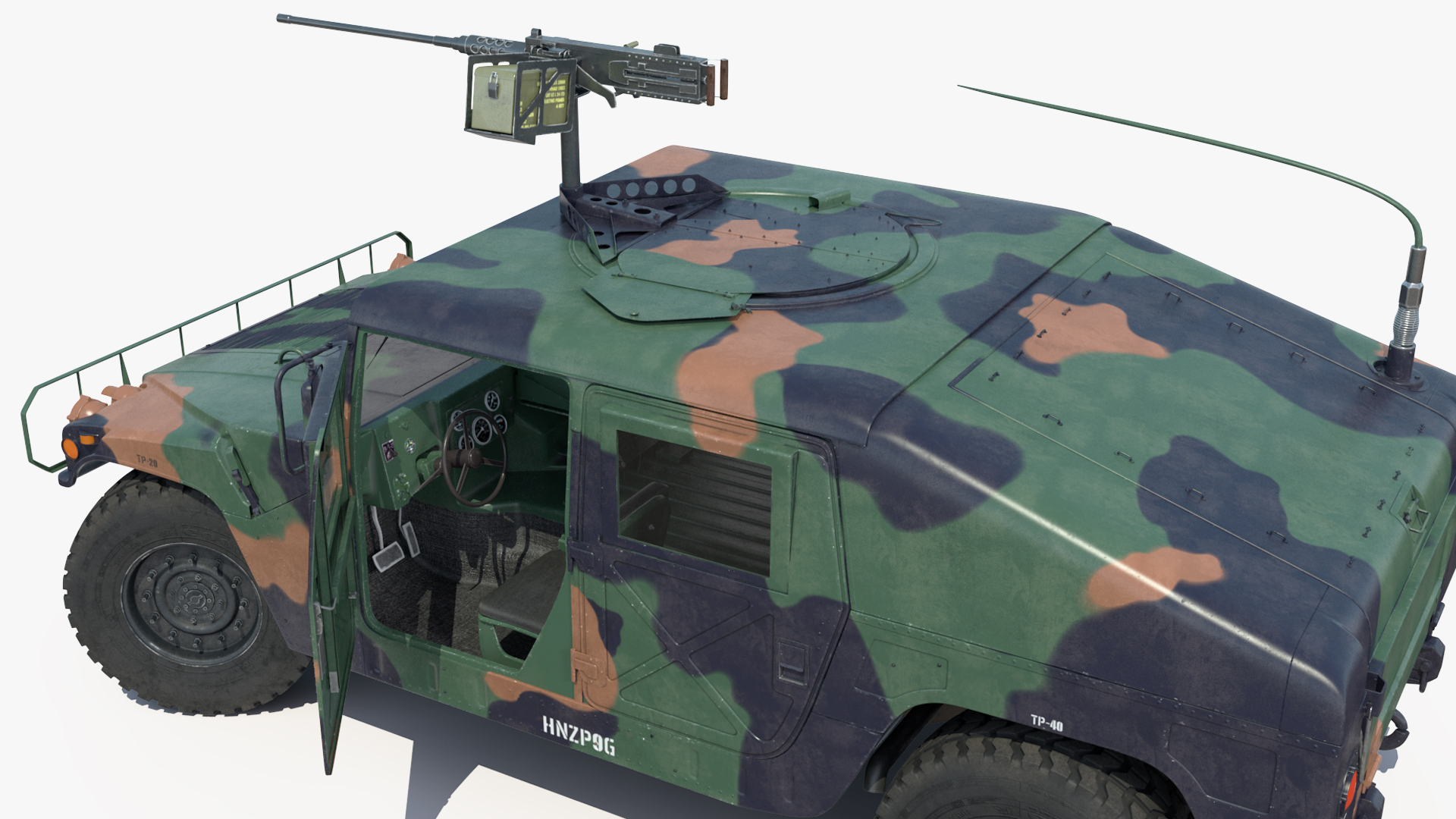 Humvee Inside an Airbus A400M Atlas Rigged 3D