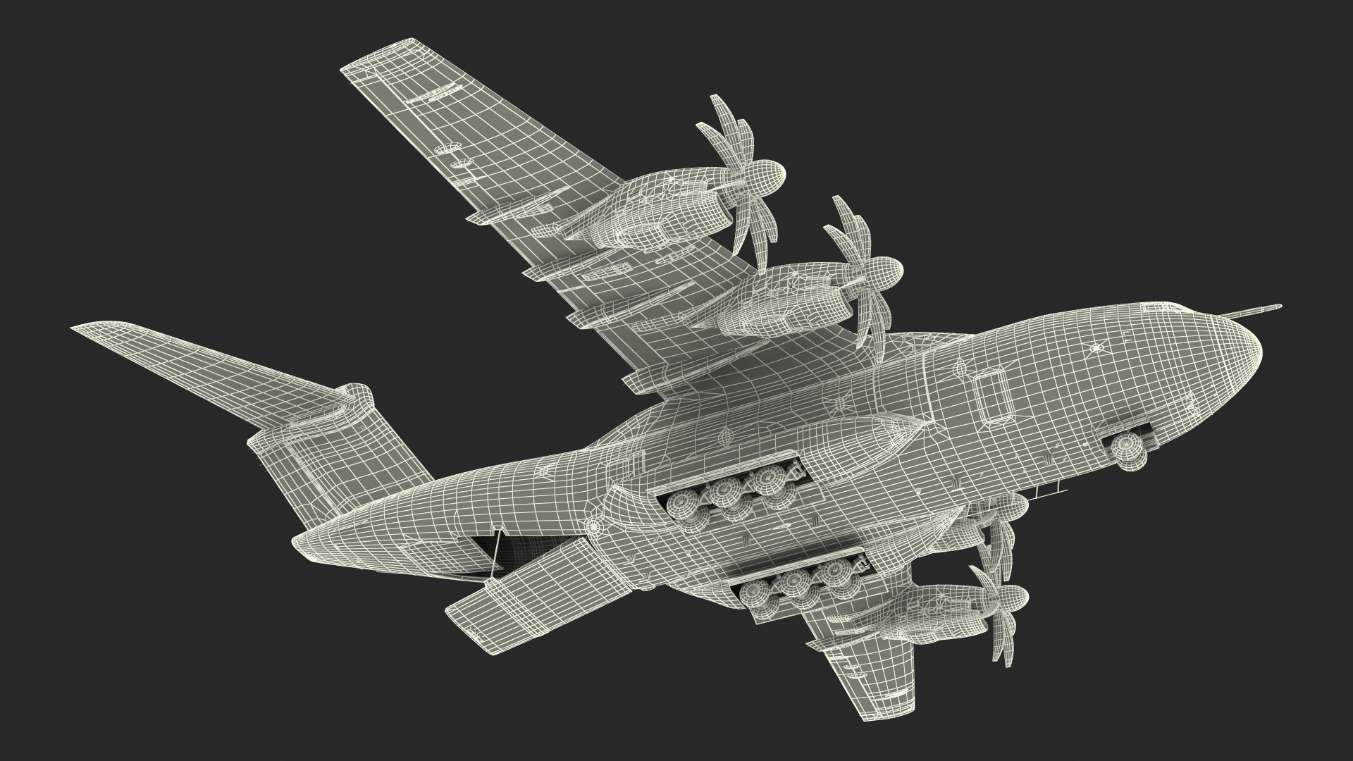 Humvee Inside an Airbus A400M Atlas Rigged 3D