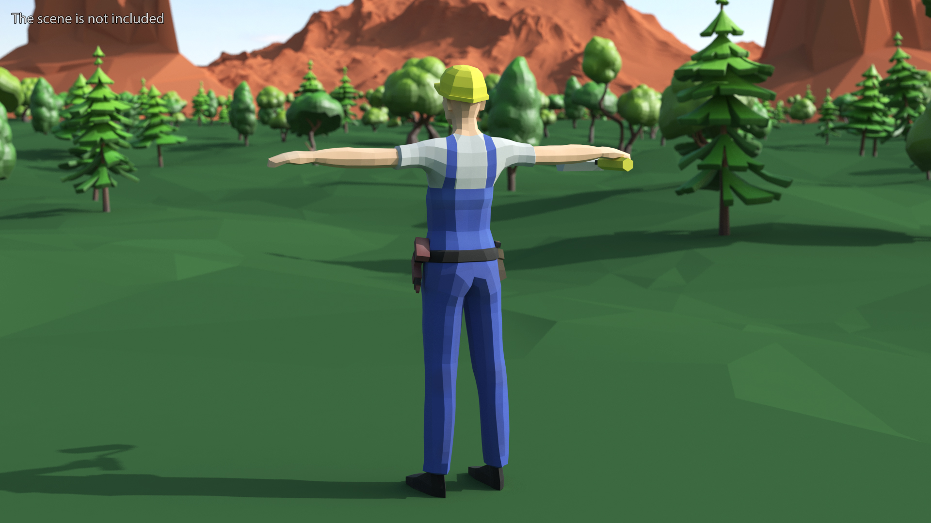 Construction Worker Low Poly Rigged for Maya 3D model