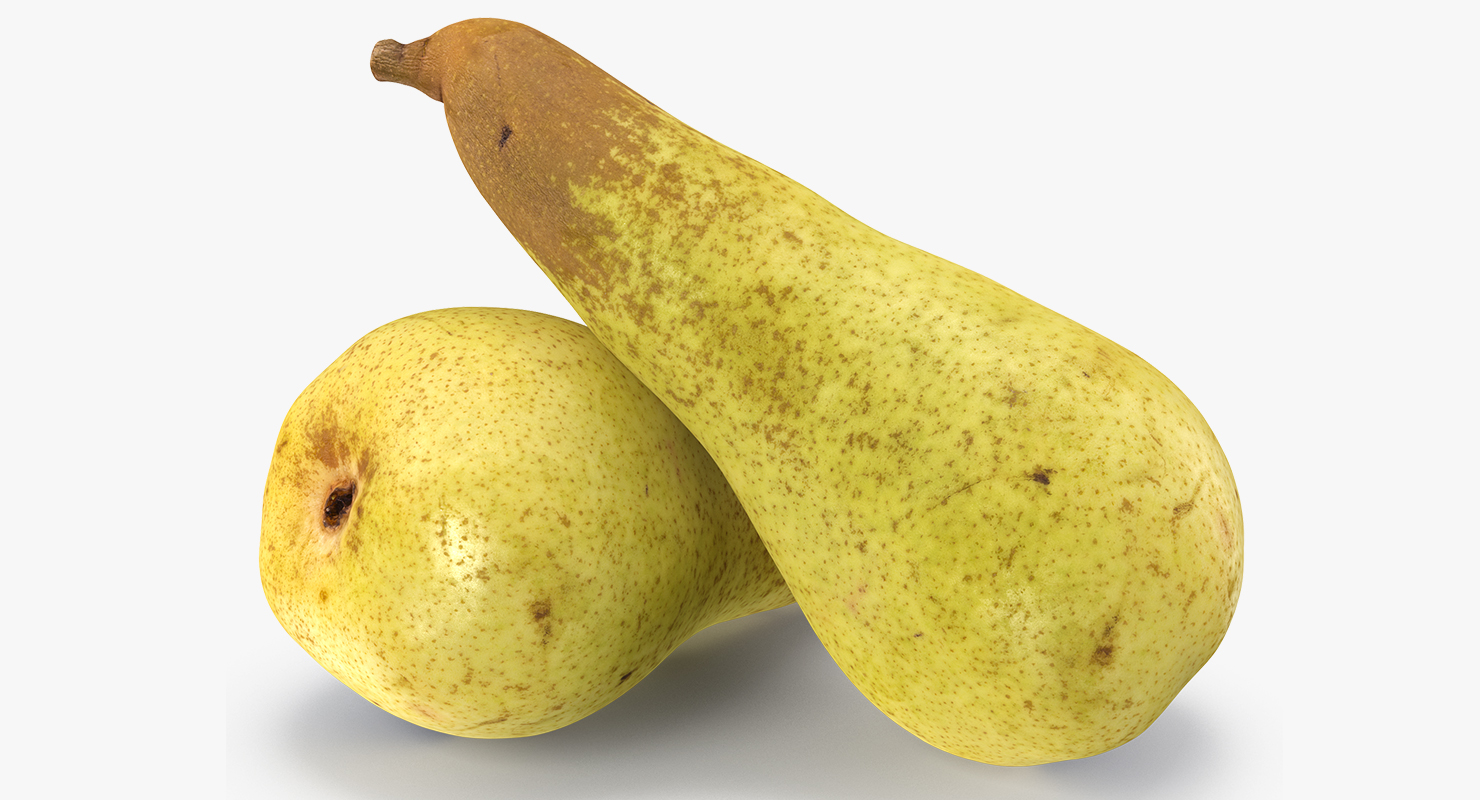 3D Long Yellow Pear