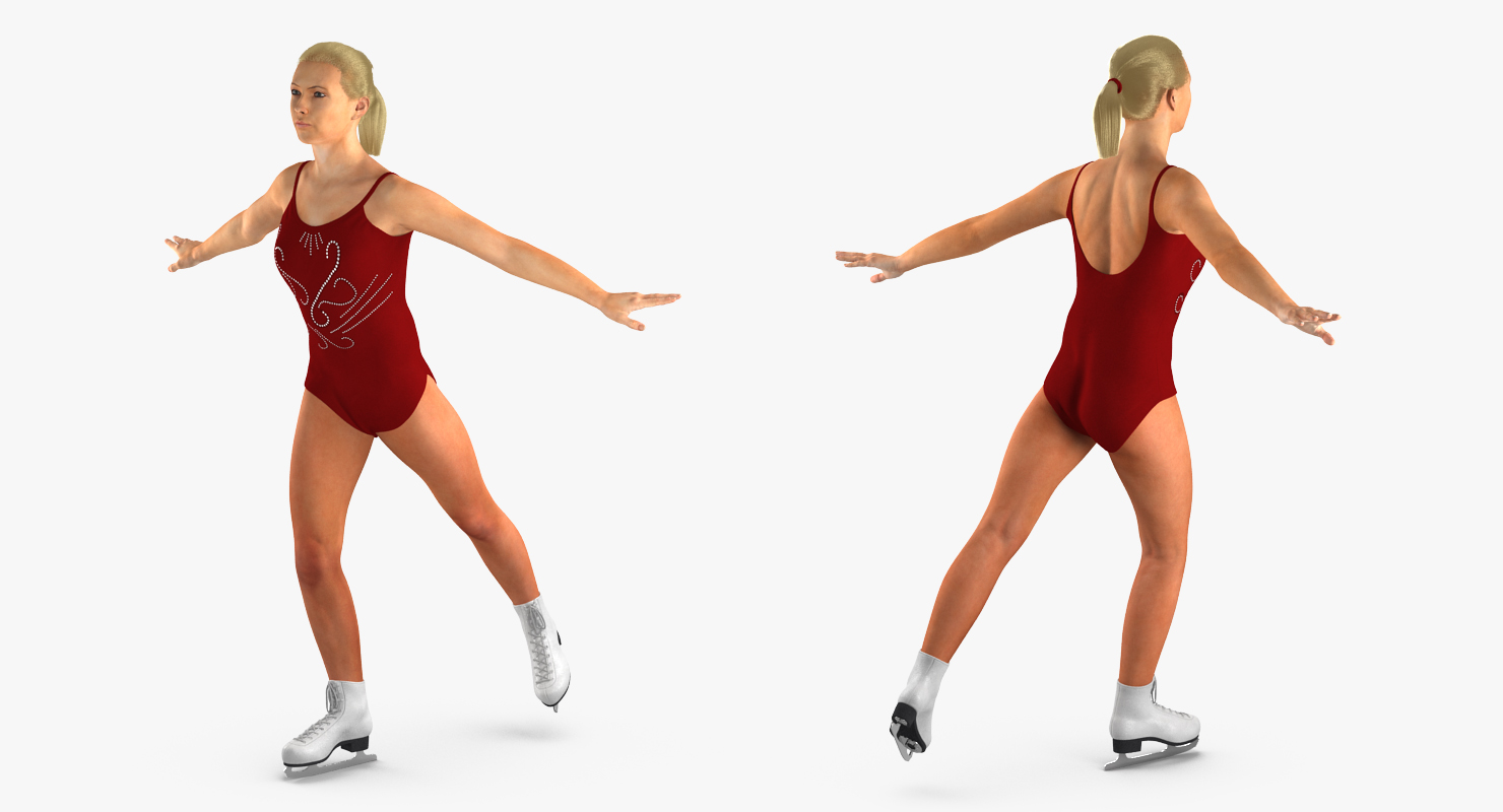 Female Figure Skater Pose 2 3D