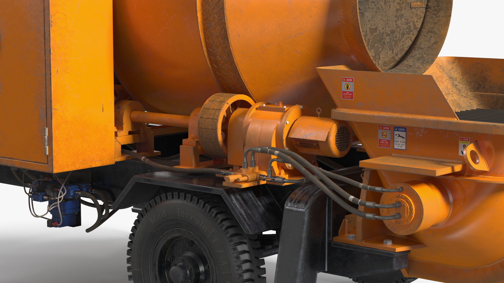 3D Concrete Mixer Pump JBT40 Dirty Rigged model