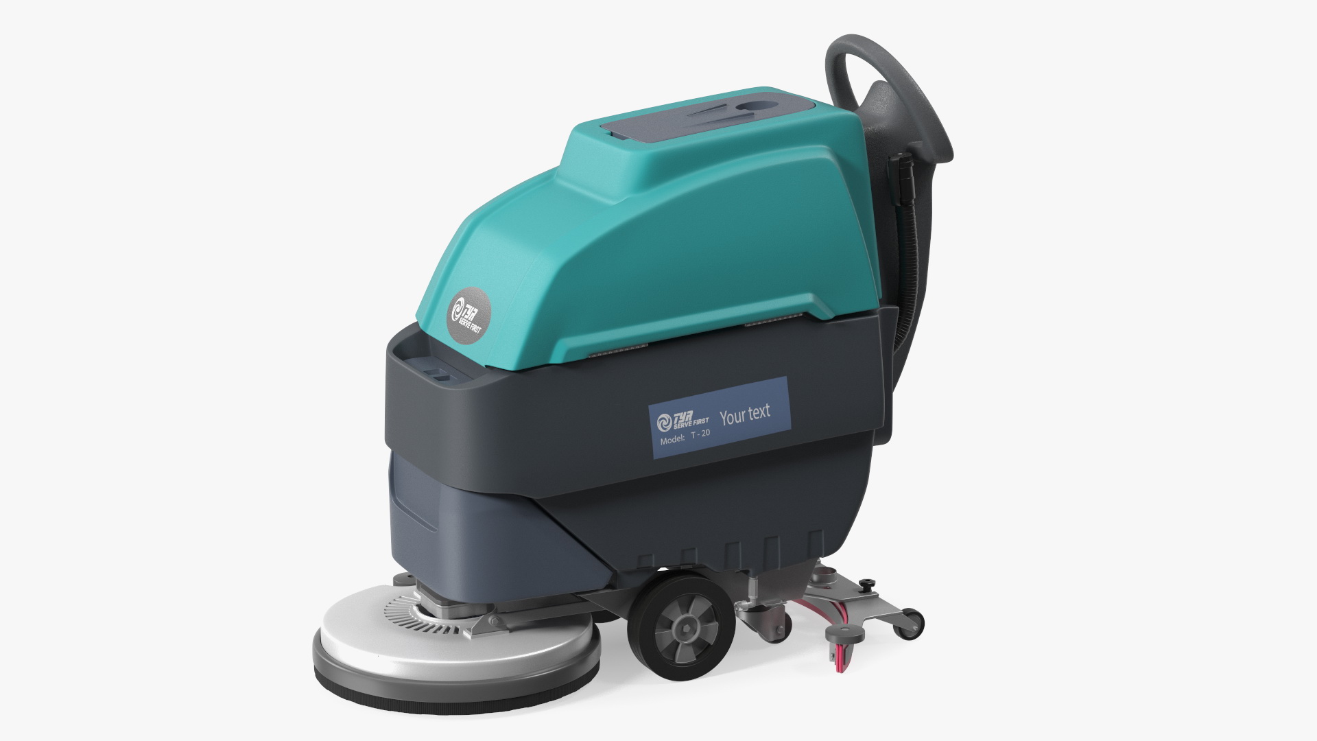 3D model Professional Floor Cleaning Machine Turquoise