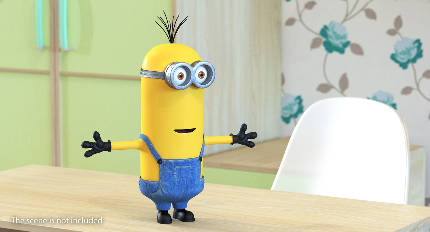 Tall Two Eyed Minion Rigged 3D