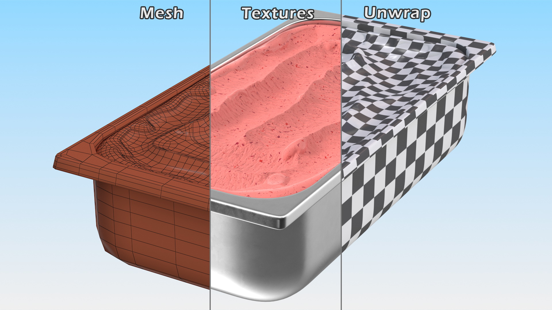 3D model Strawberry Ice Cream Tray