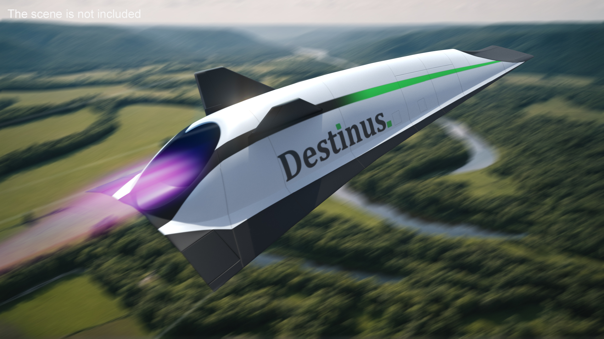 3D Hypersonic Plane Destinus S New Rigged model