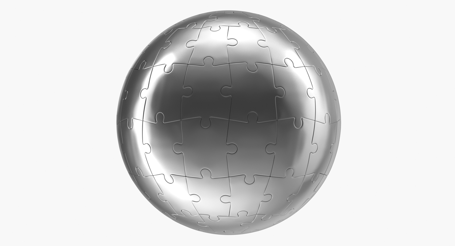 Chrome Globe Puzzle 3D model