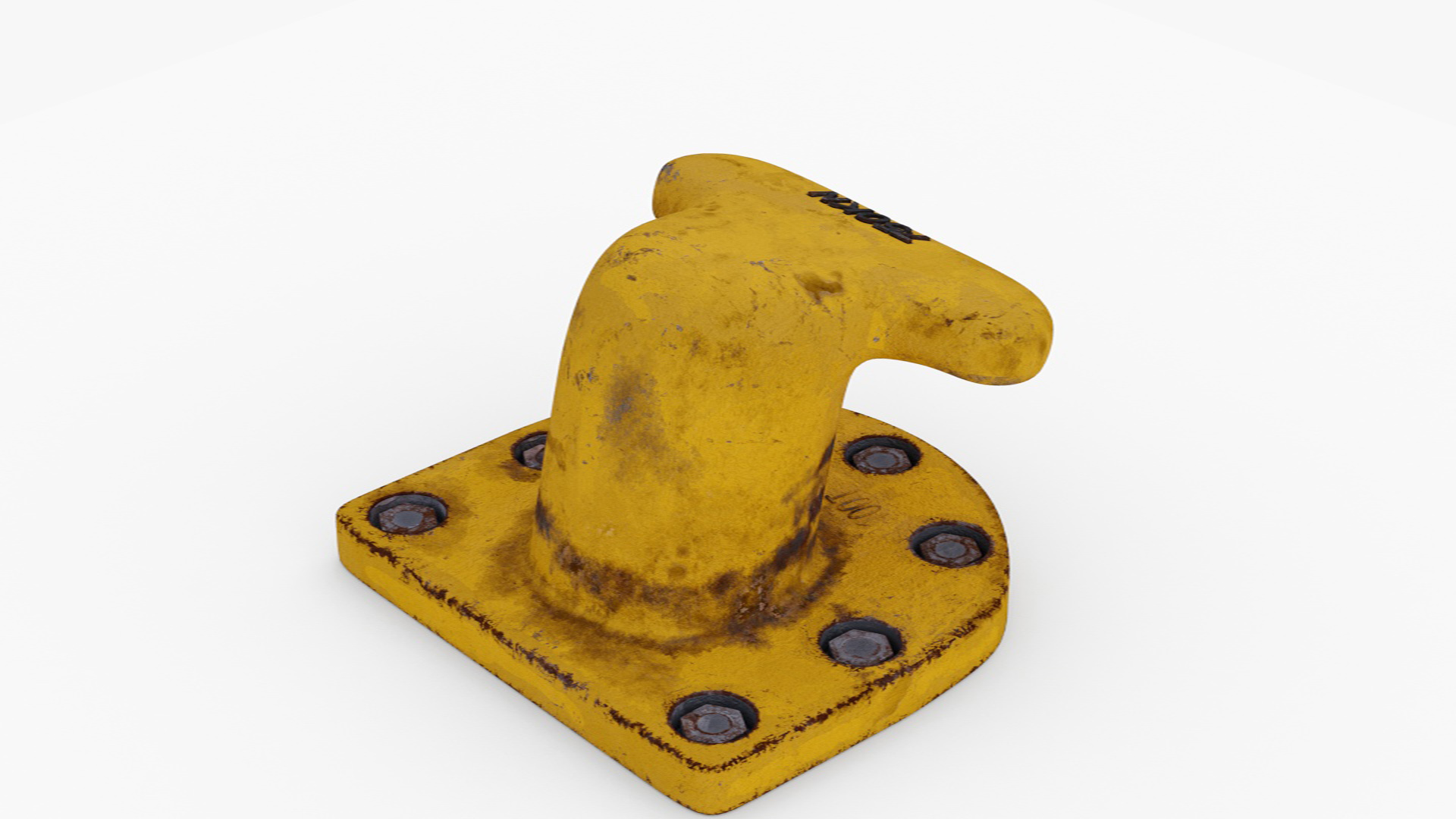 3D Mooring Bollard Yellow Old