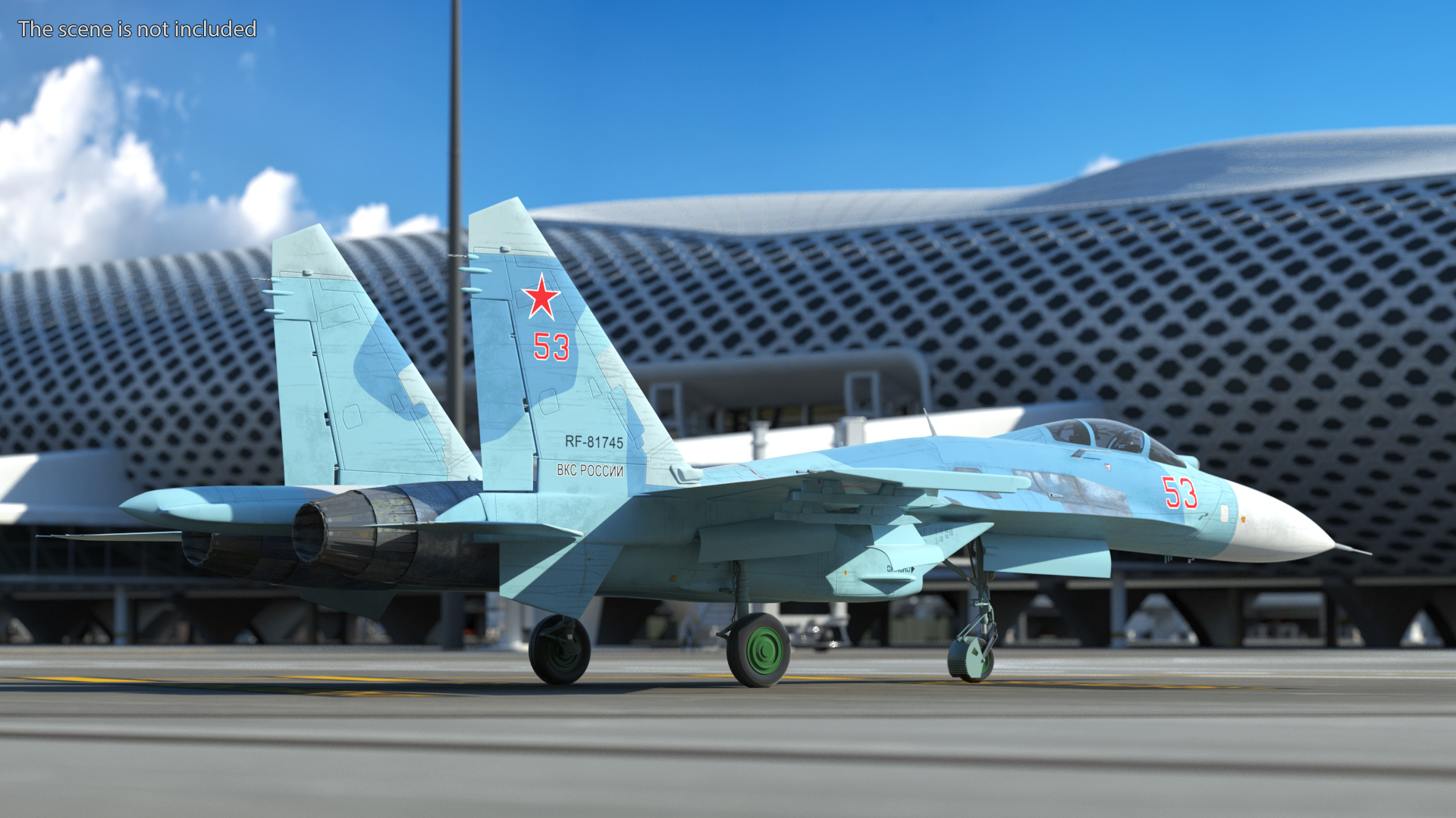 Russian Jet Aeroplane Sukhoi Su-27 Flanker Rigged 3D model