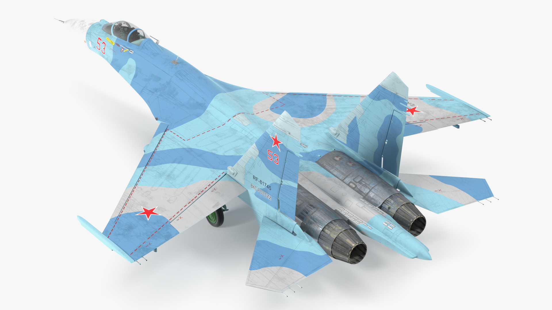 3D Russian Jet Aeroplane Sukhoi Su-27 Flanker Rigged for Cinema 4D model