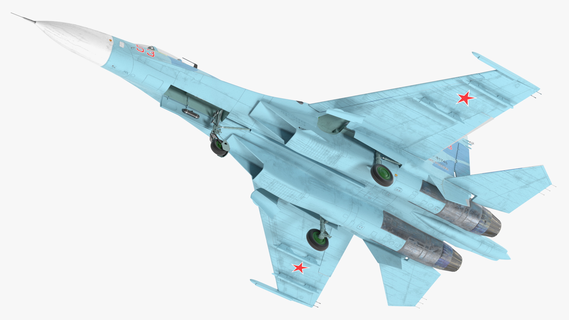 Russian Jet Aeroplane Sukhoi Su-27 Flanker Rigged 3D model