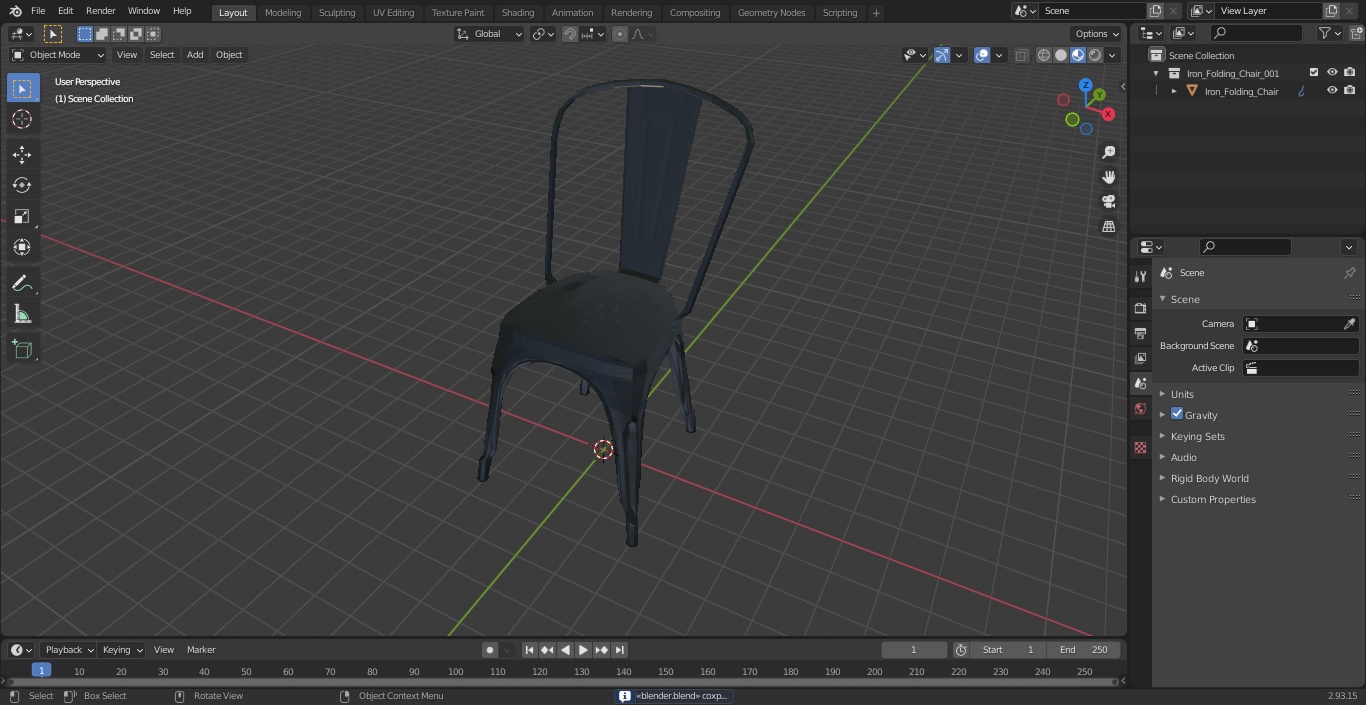 3D Iron Folding Chair model