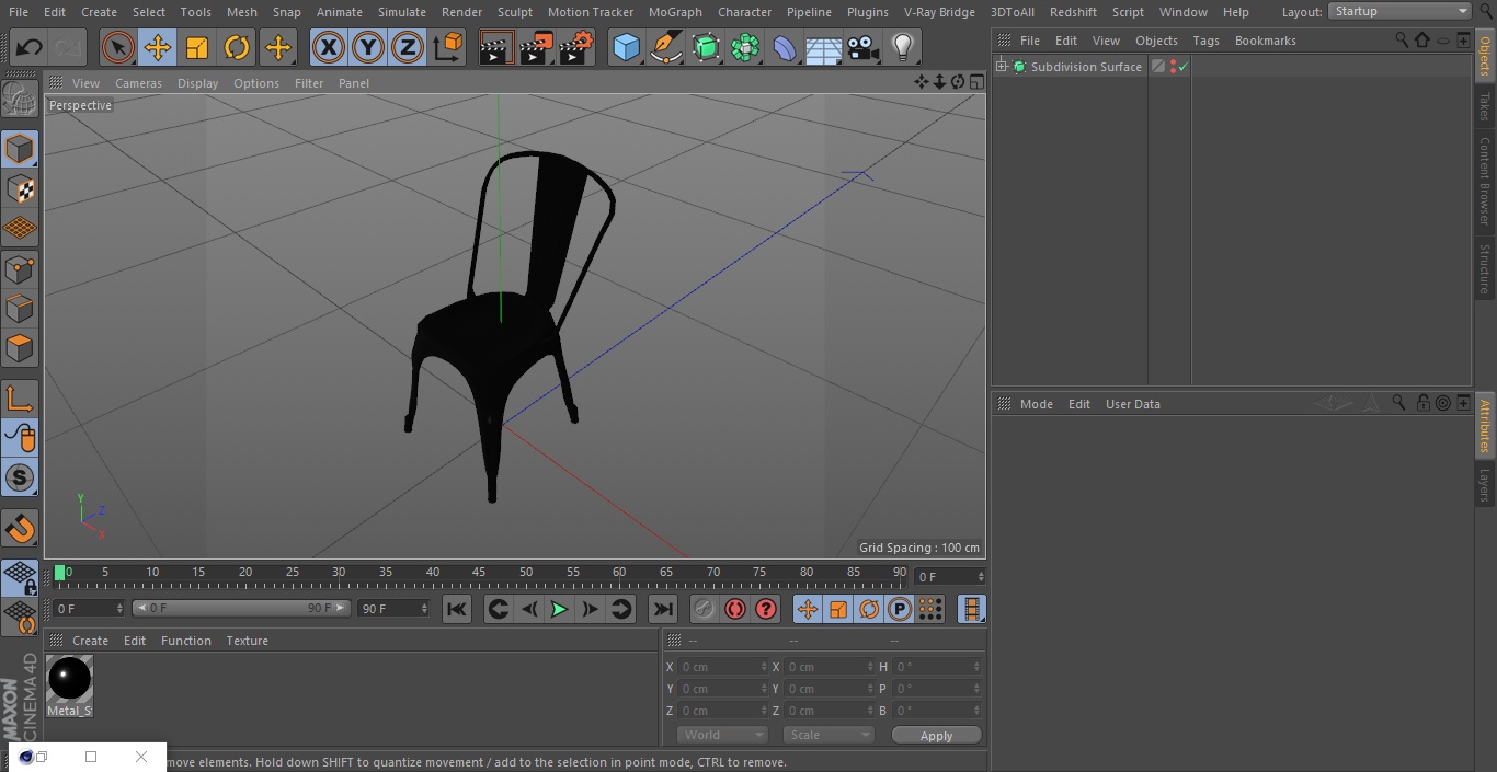 3D Iron Folding Chair model