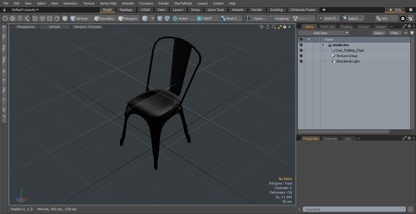 3D Iron Folding Chair model