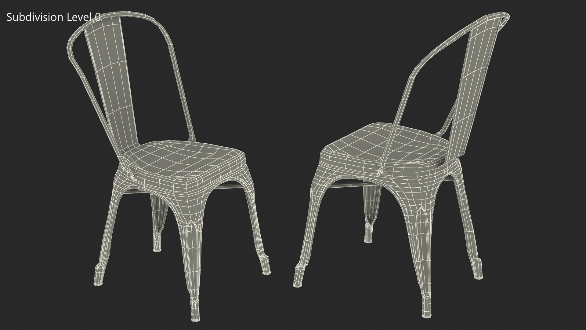 3D Iron Folding Chair model