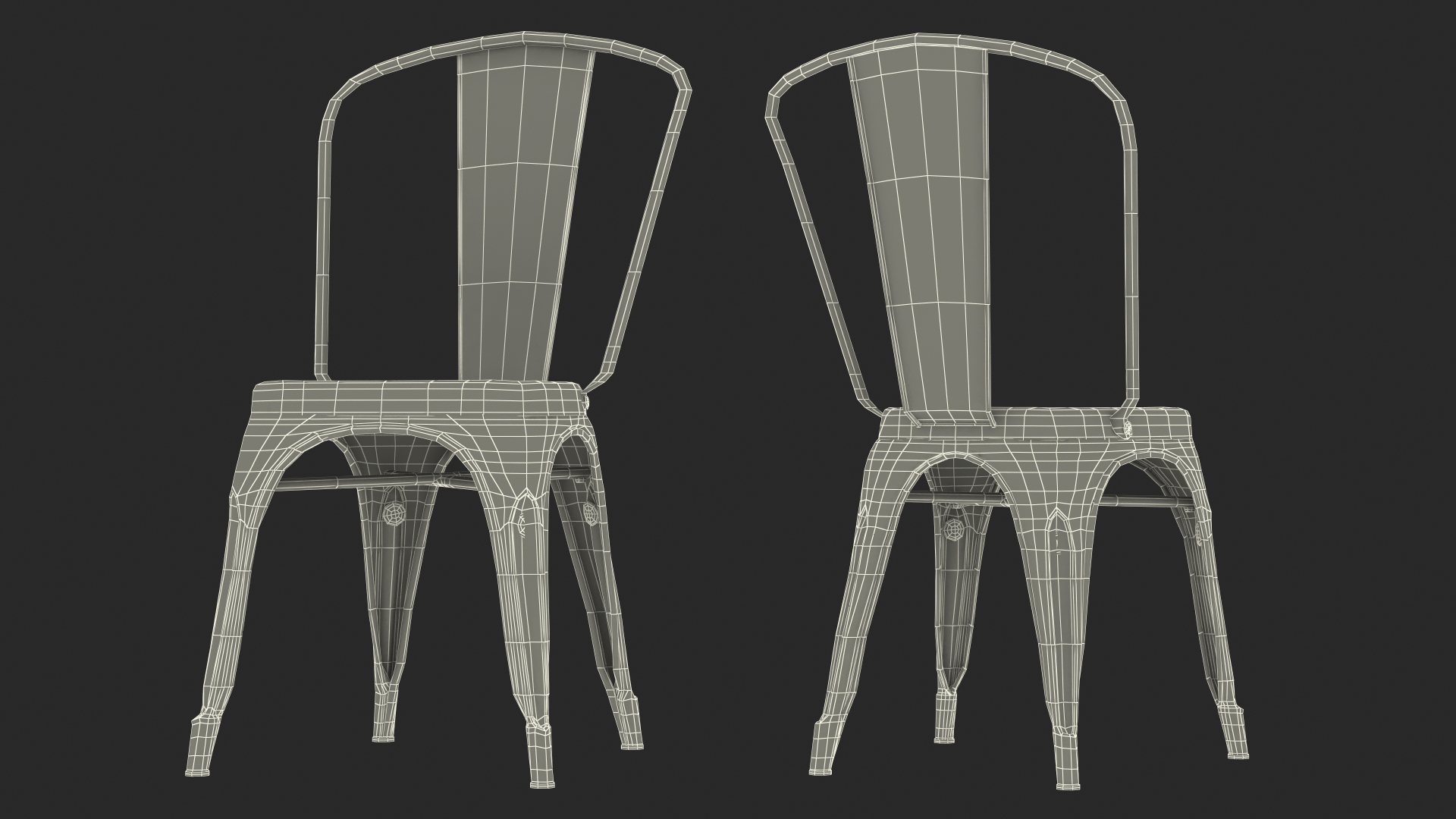 3D Iron Folding Chair model