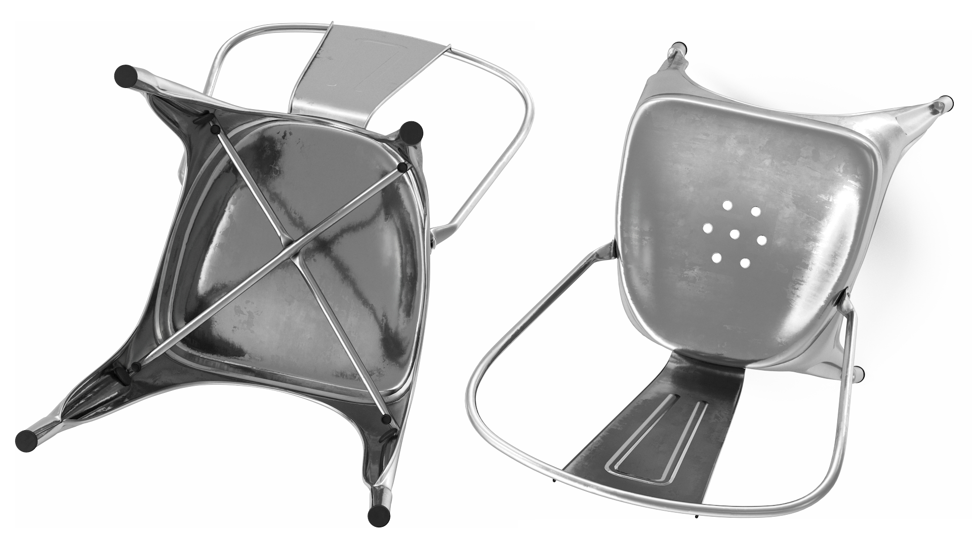 3D Iron Folding Chair model