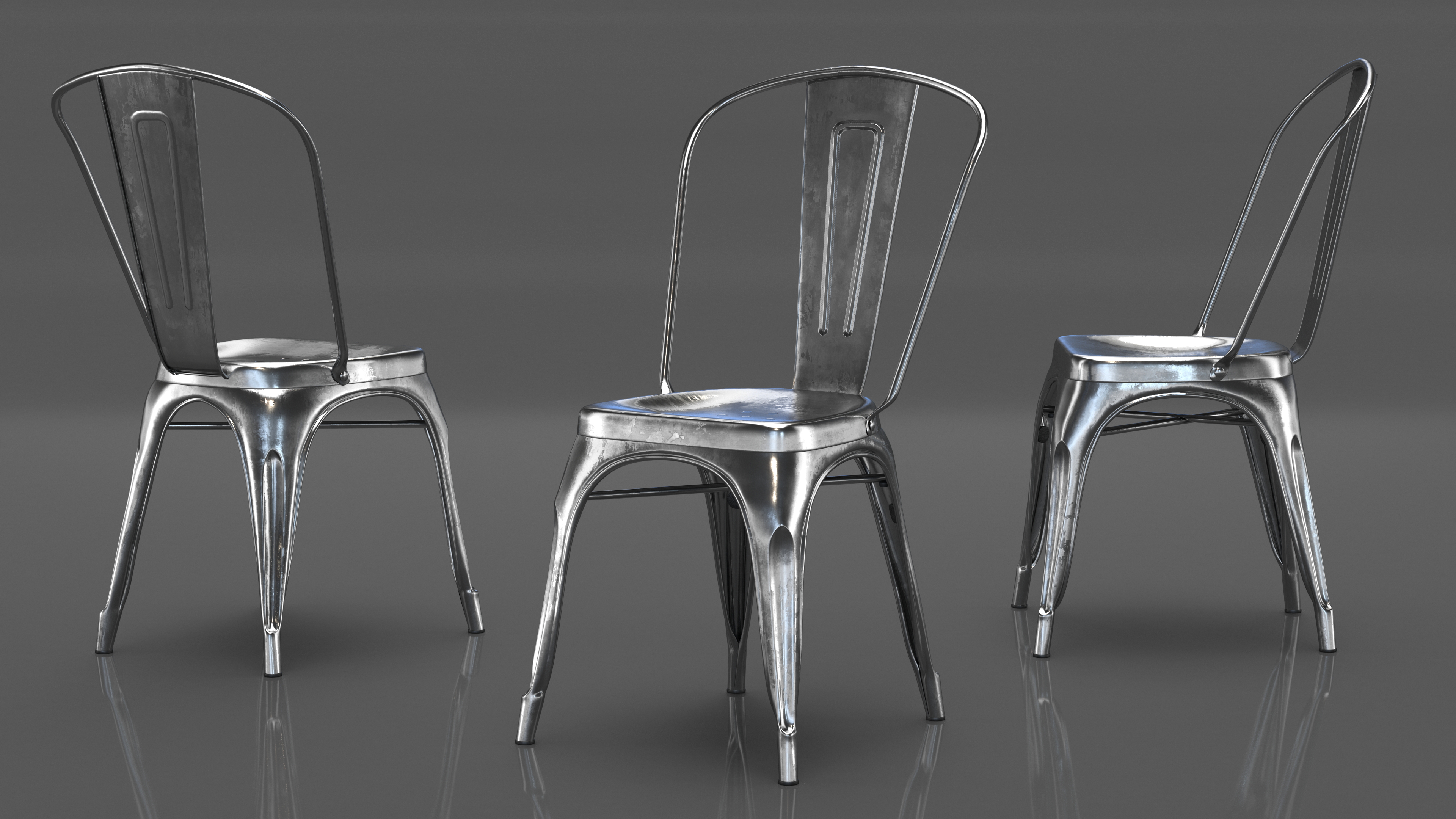 3D Iron Folding Chair model