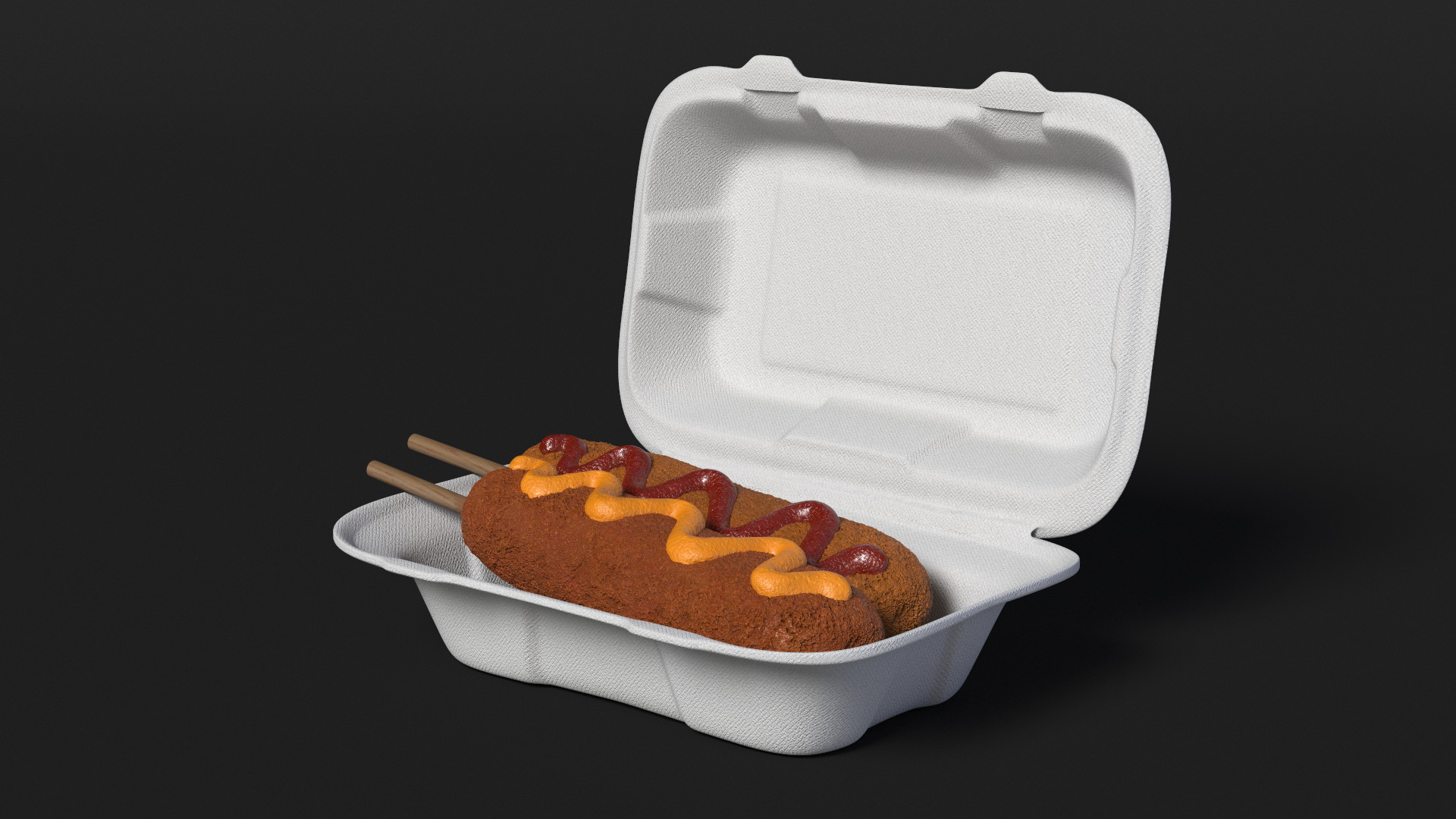 3D Corn Dog in Food Container