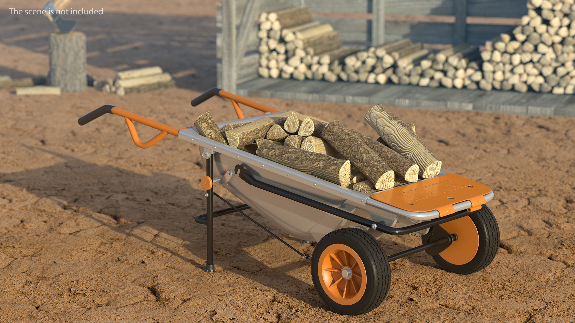 WORX Aerocart 8in1 Wheelbarrow Yard Cart with Firewood 3D model