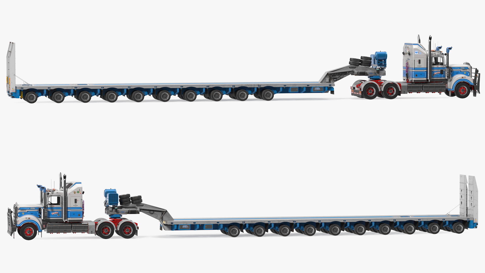 3D model Kenworth T900 with Drake Steerable Low Loader