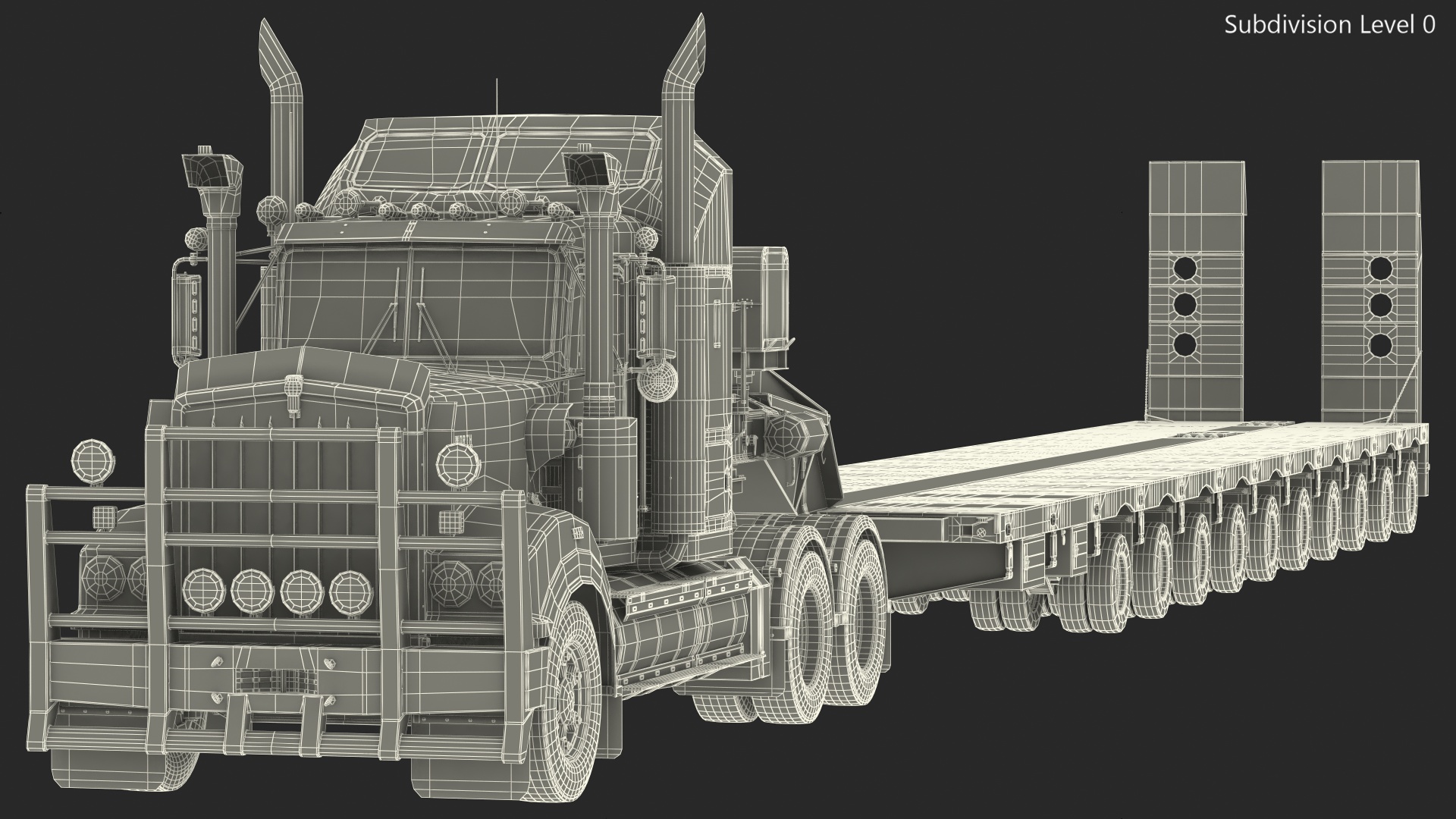 3D model Kenworth T900 with Drake Steerable Low Loader