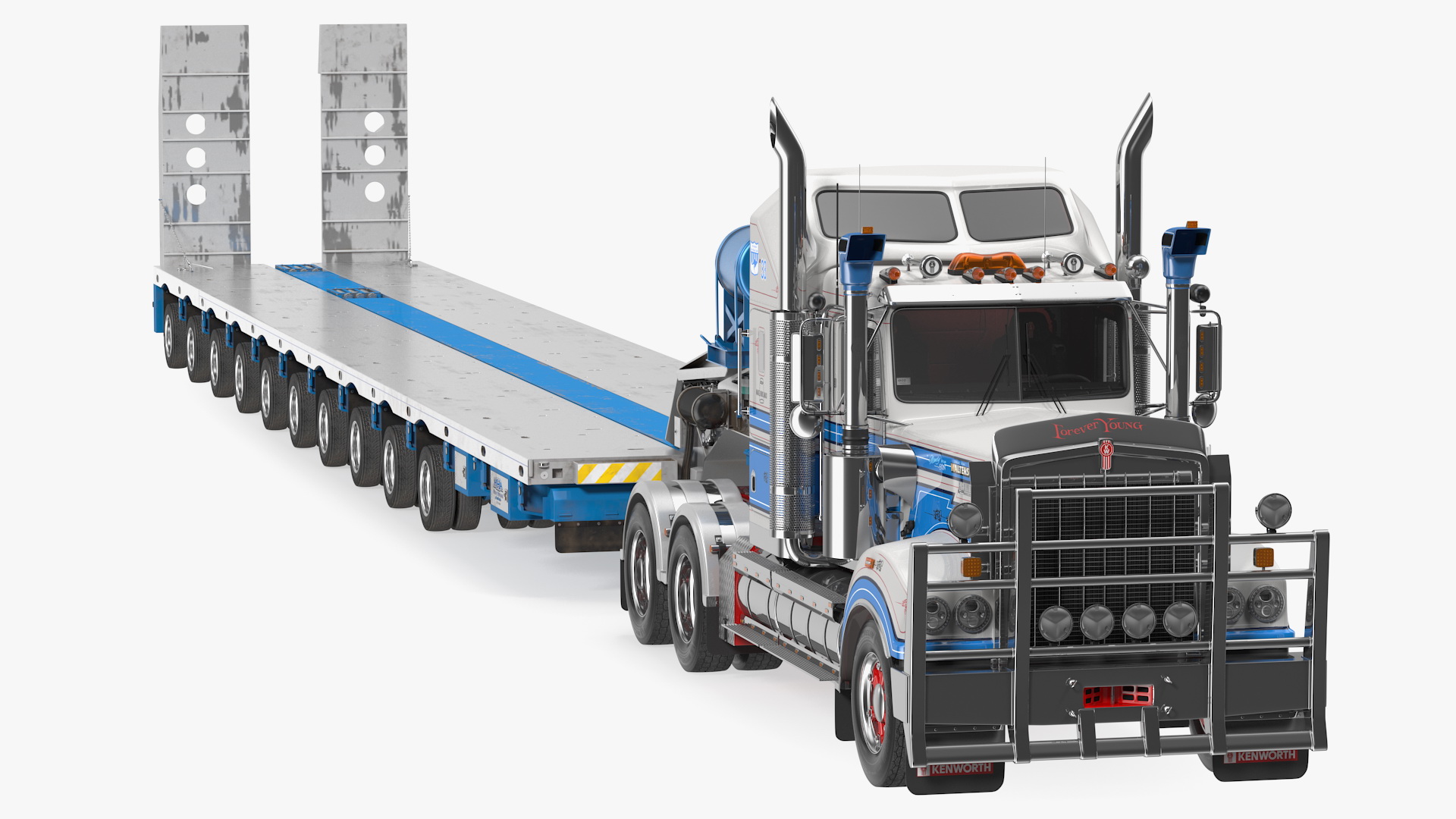 3D model Kenworth T900 with Drake Steerable Low Loader