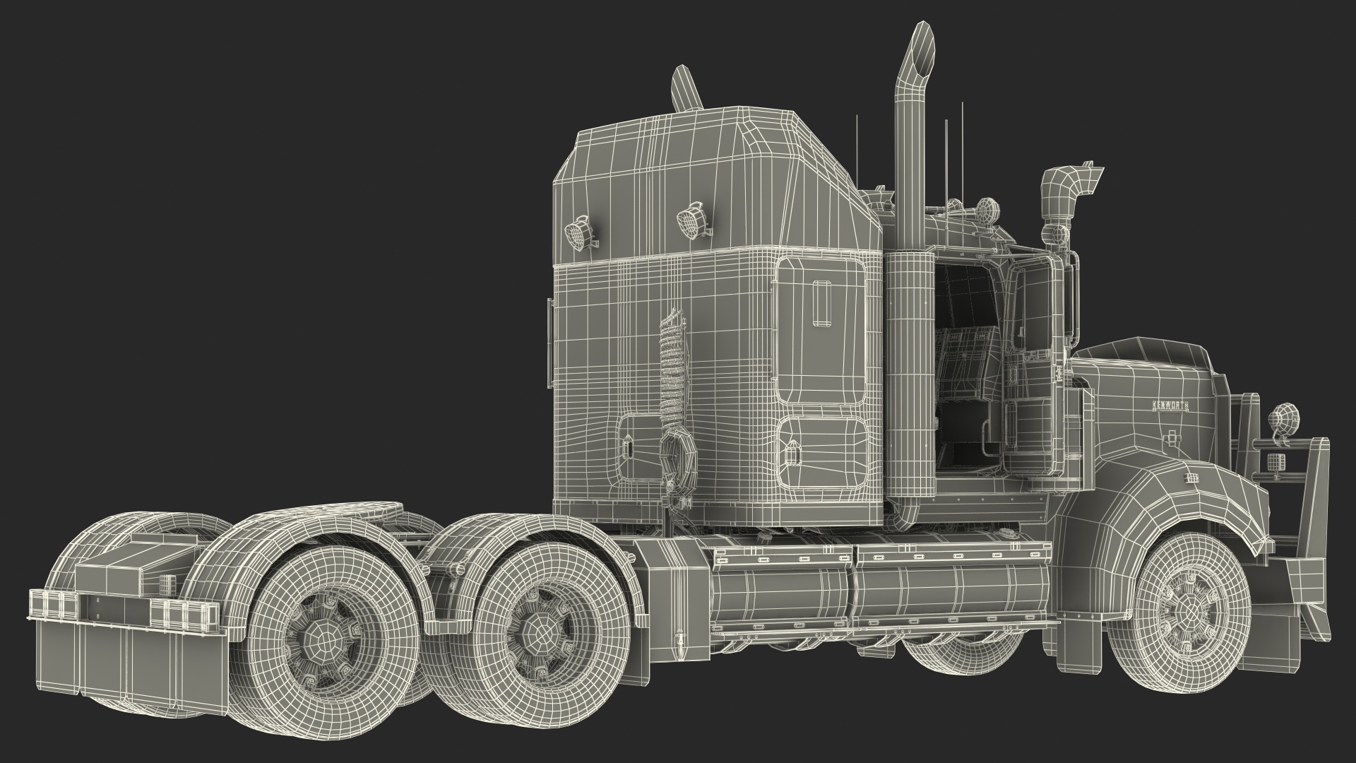 3D model Kenworth T900 with Drake Steerable Low Loader