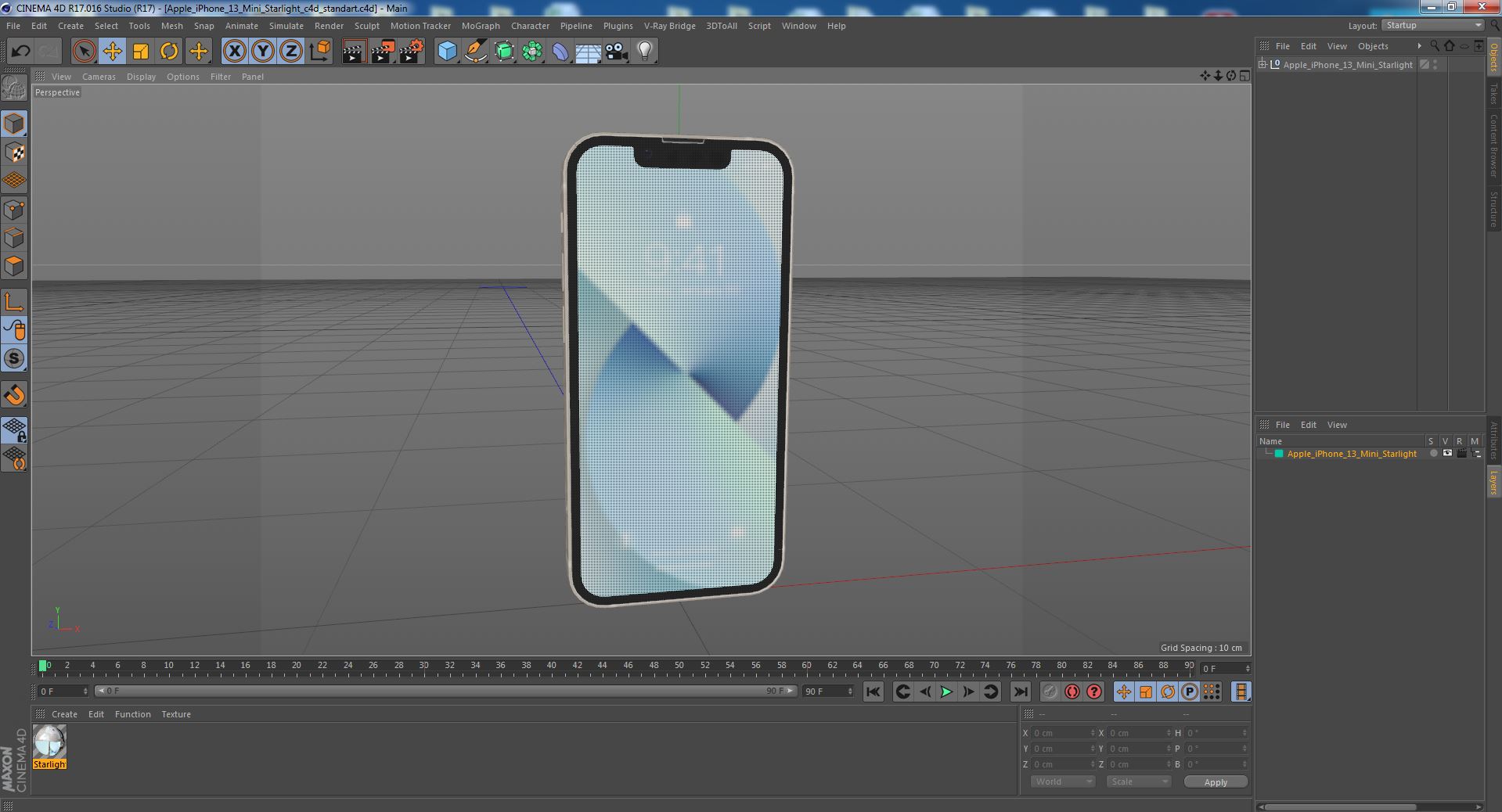 3D model Apple iPhone 13 Mini Starlight