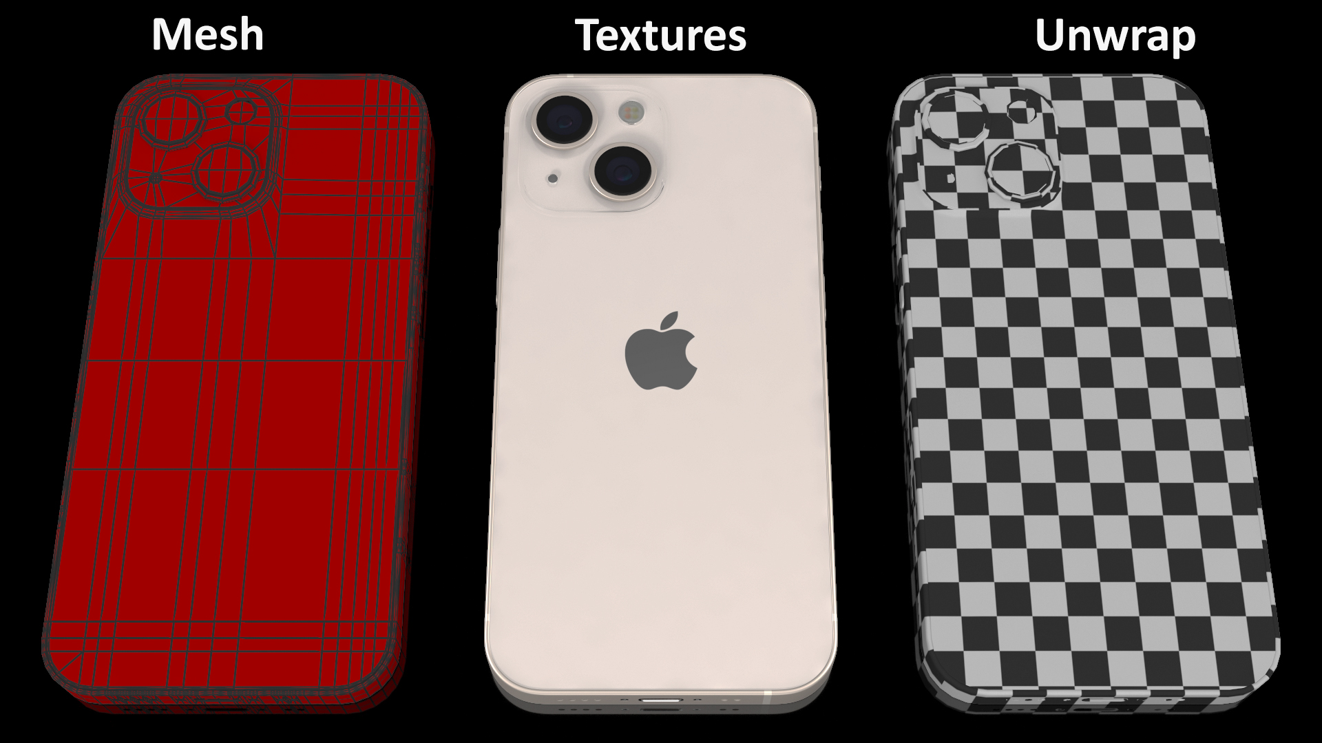 3D model Apple iPhone 13 Mini Starlight