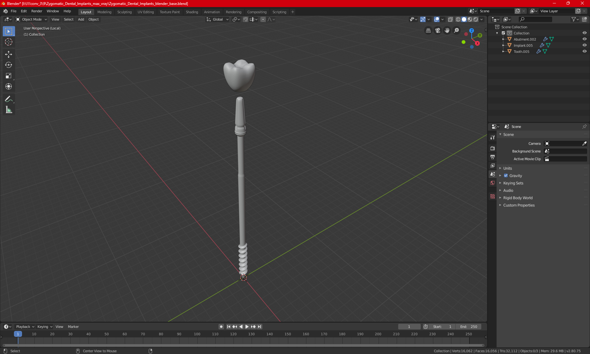 3D model Zygomatic Dental Implants