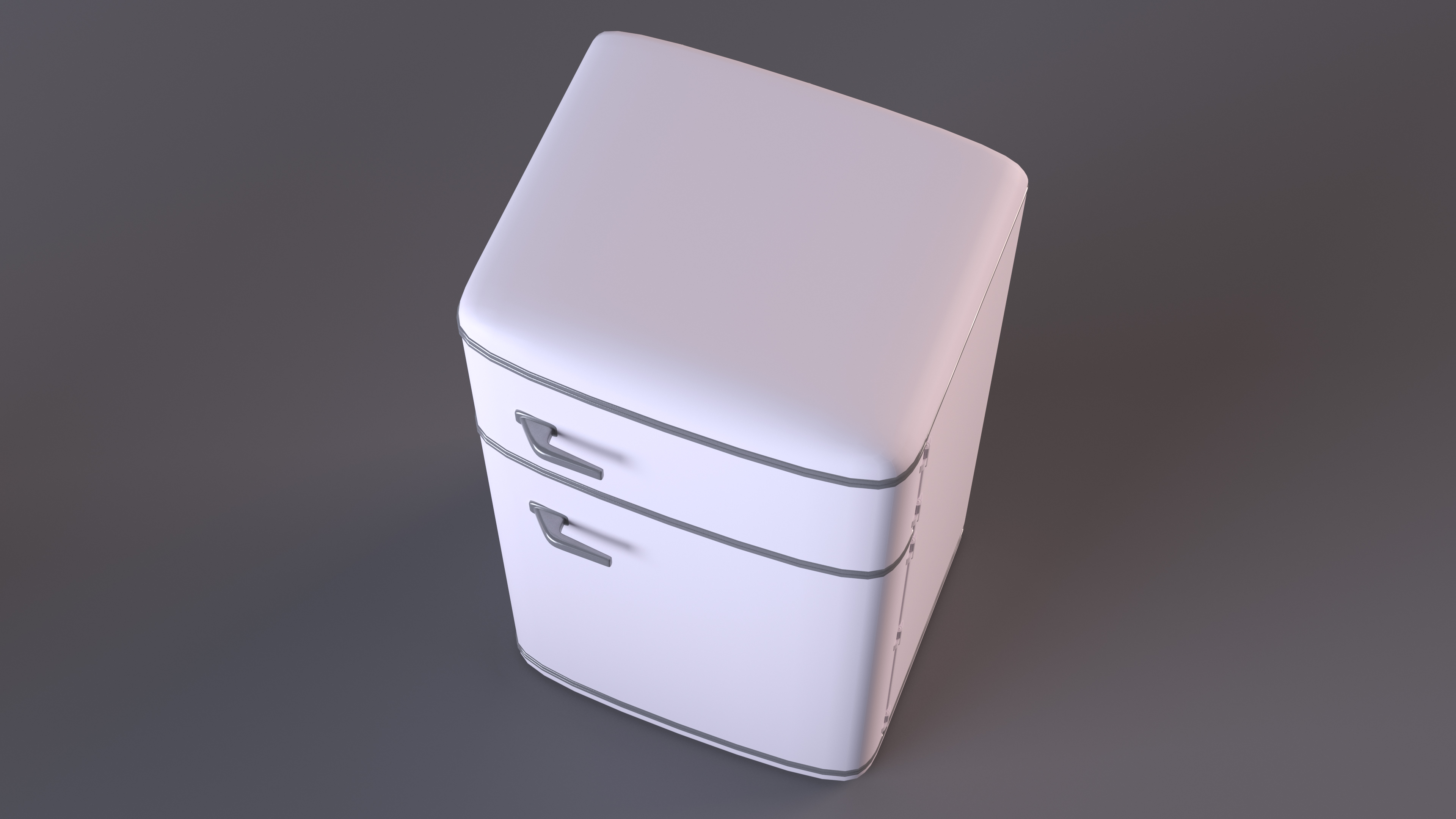 3D Top Mount Retro Fridge White model