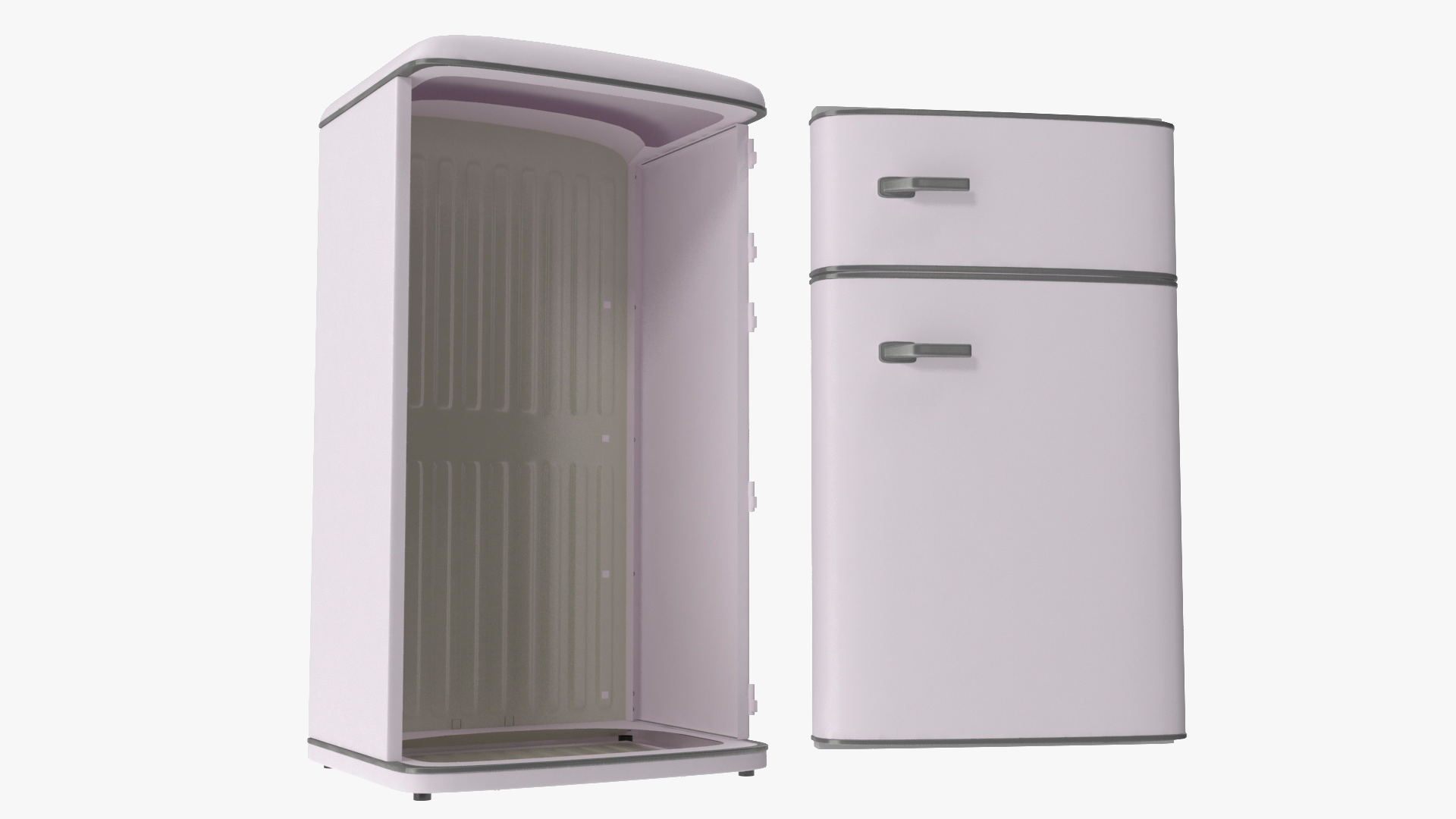 3D Top Mount Retro Fridge White model