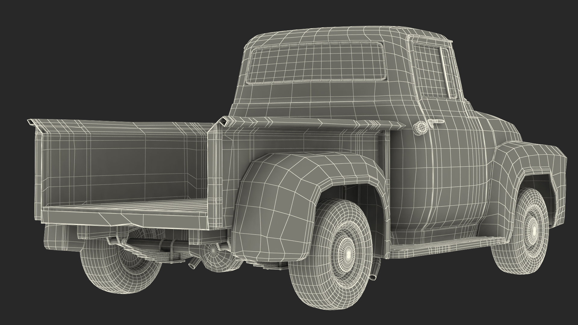 Rusty Old Ford F100 Pickup Truck Rigged 3D model