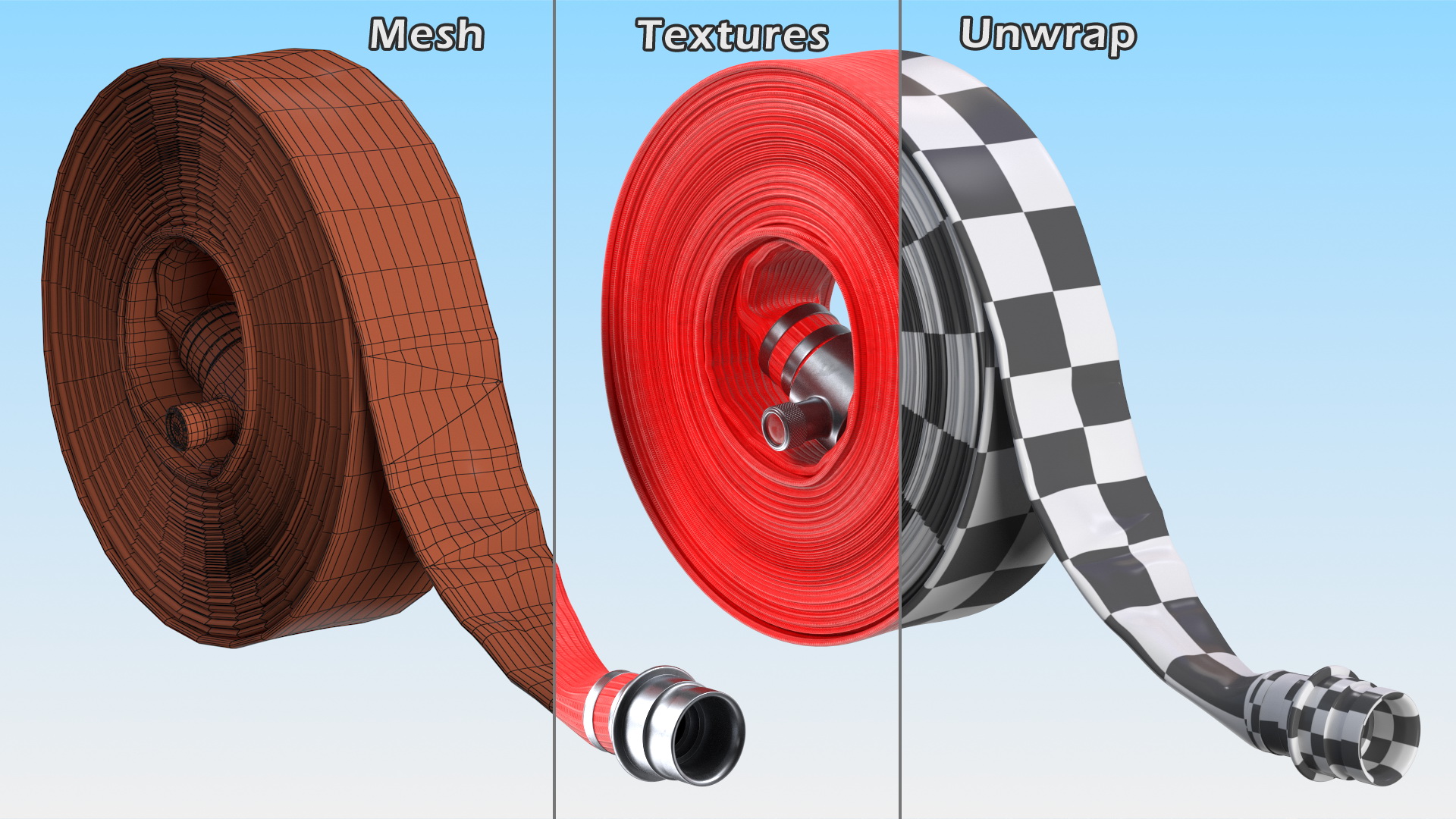 3D Rolled Up Fire Hose Red model