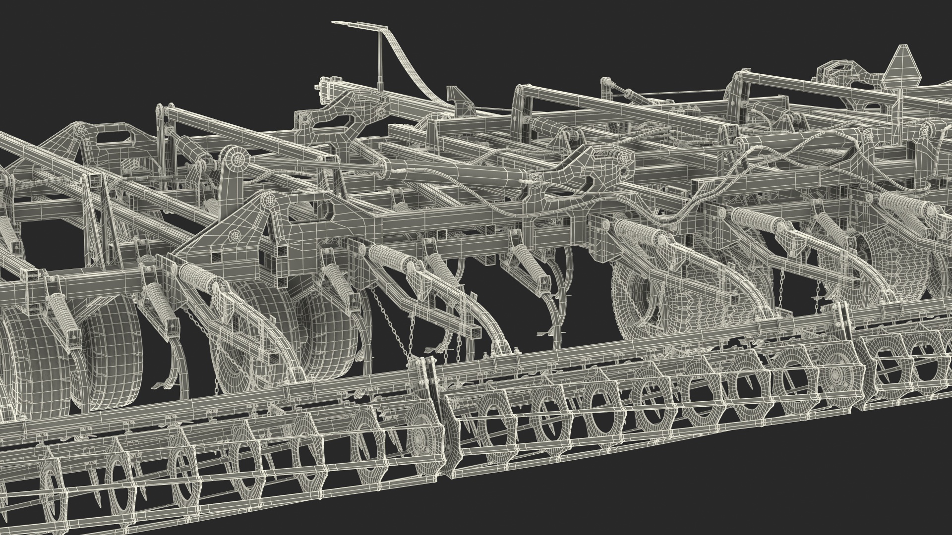 3D CASE Tiger-Mate 255 Field Cultivator Rigged model