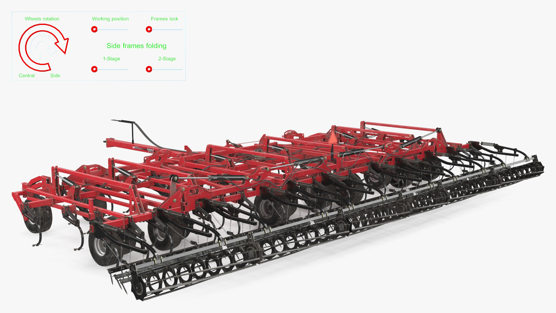 3D CASE Tiger-Mate 255 Field Cultivator Rigged model