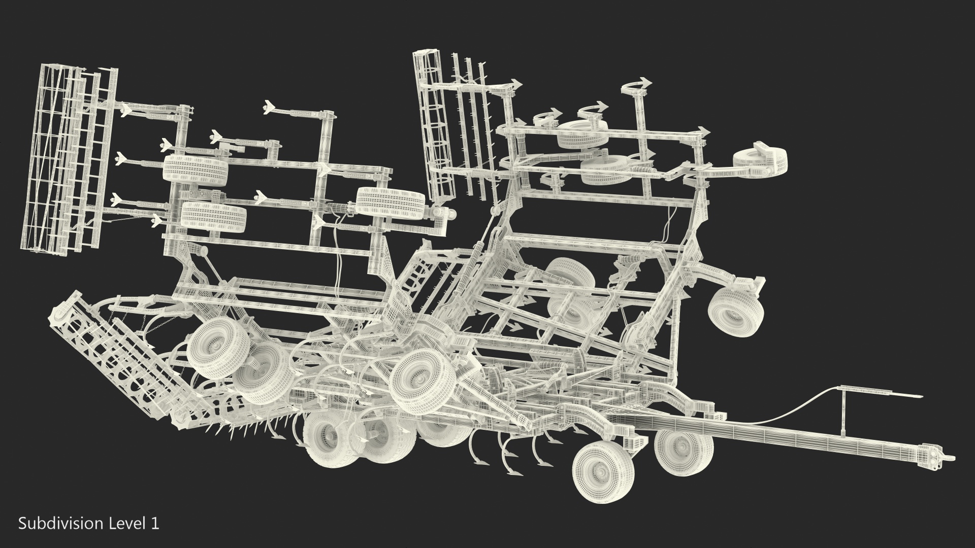 3D CASE Tiger-Mate 255 Field Cultivator Rigged model