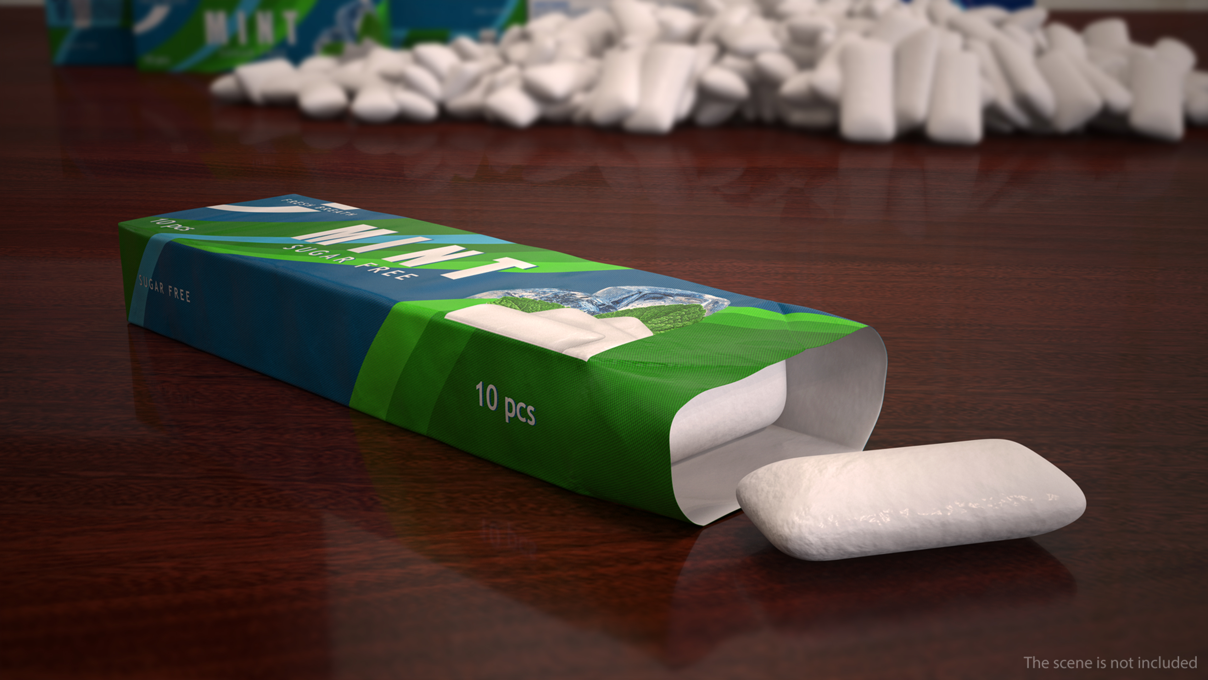 3D model Chewing Gum Pack Open with Pad